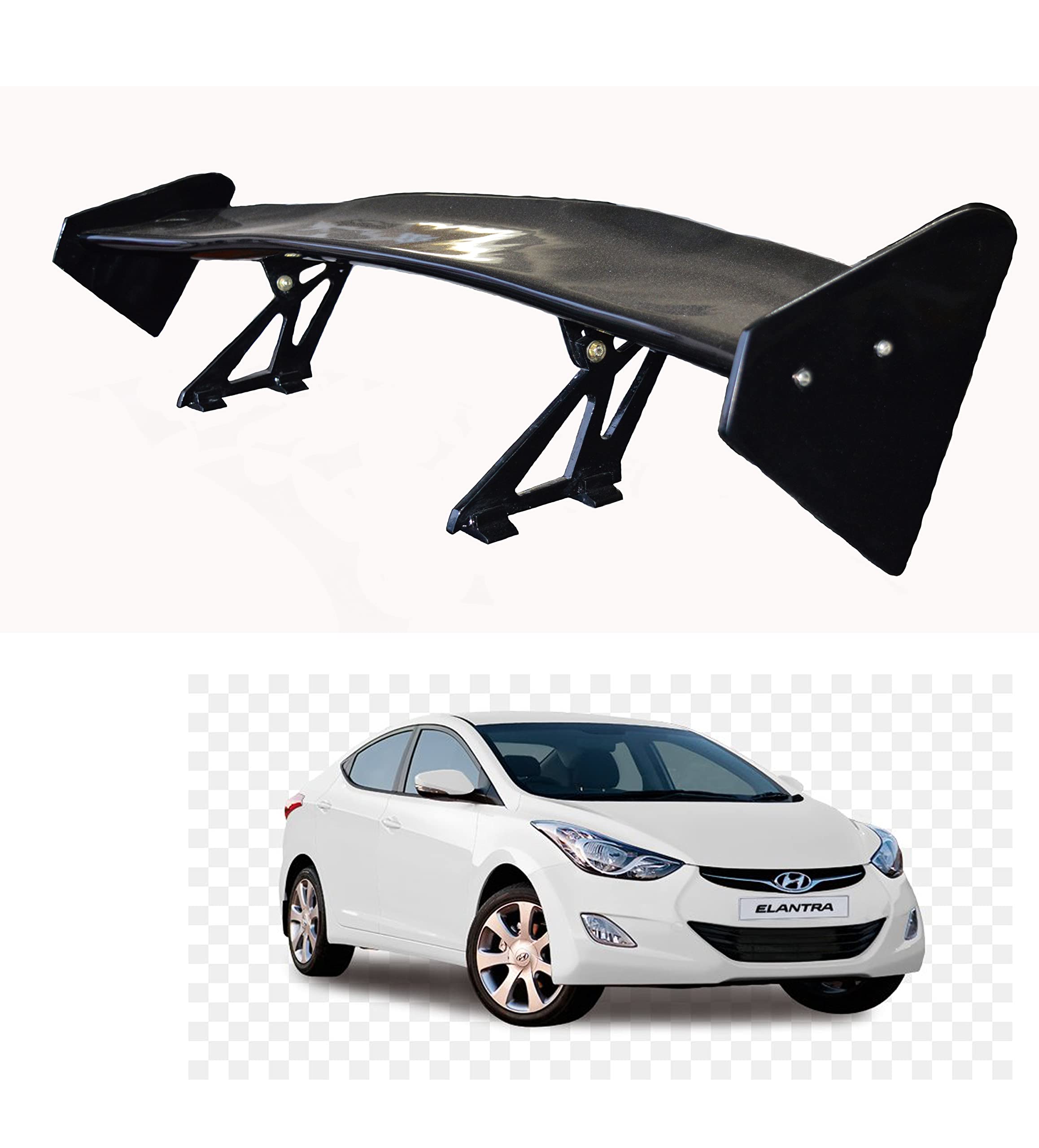 Car Spoiler Compatible with Hyundai Elantra (Unpainted - Ps Grey Color) Car Spoiler with Light Weight Fiber Reinforced Plastic (FRP) Drilling Required.