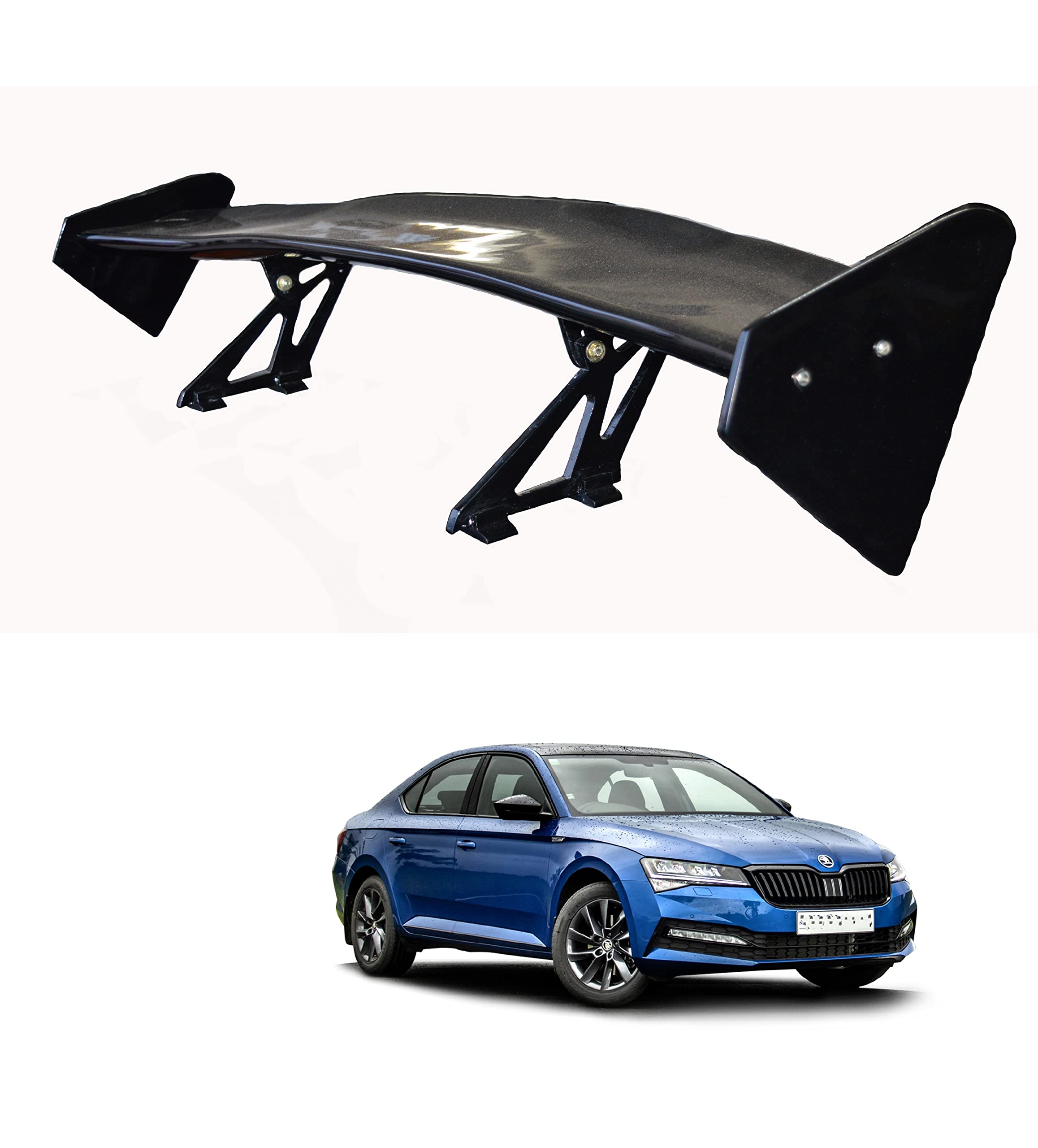 Car Spoiler Compatible with Skoda Superb(Unpainted - Ps Grey Color) Car Spoiler with Light Weight Fiber Reinforced Plastic (FRP) Drilling Required.