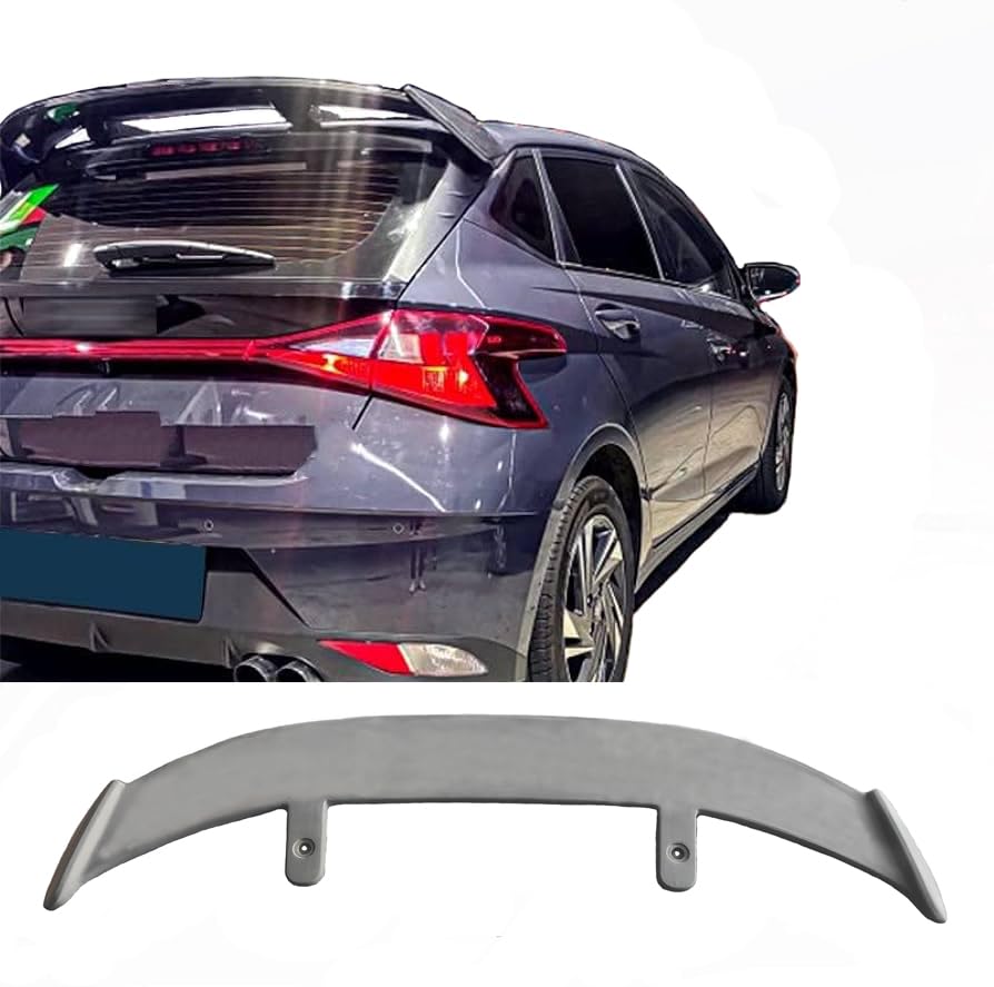 Car Spoiler Compatible with I 20 Car Spoiler with Light Weight Fiber Reinforced Plastic (FRP) - Drilling Required.