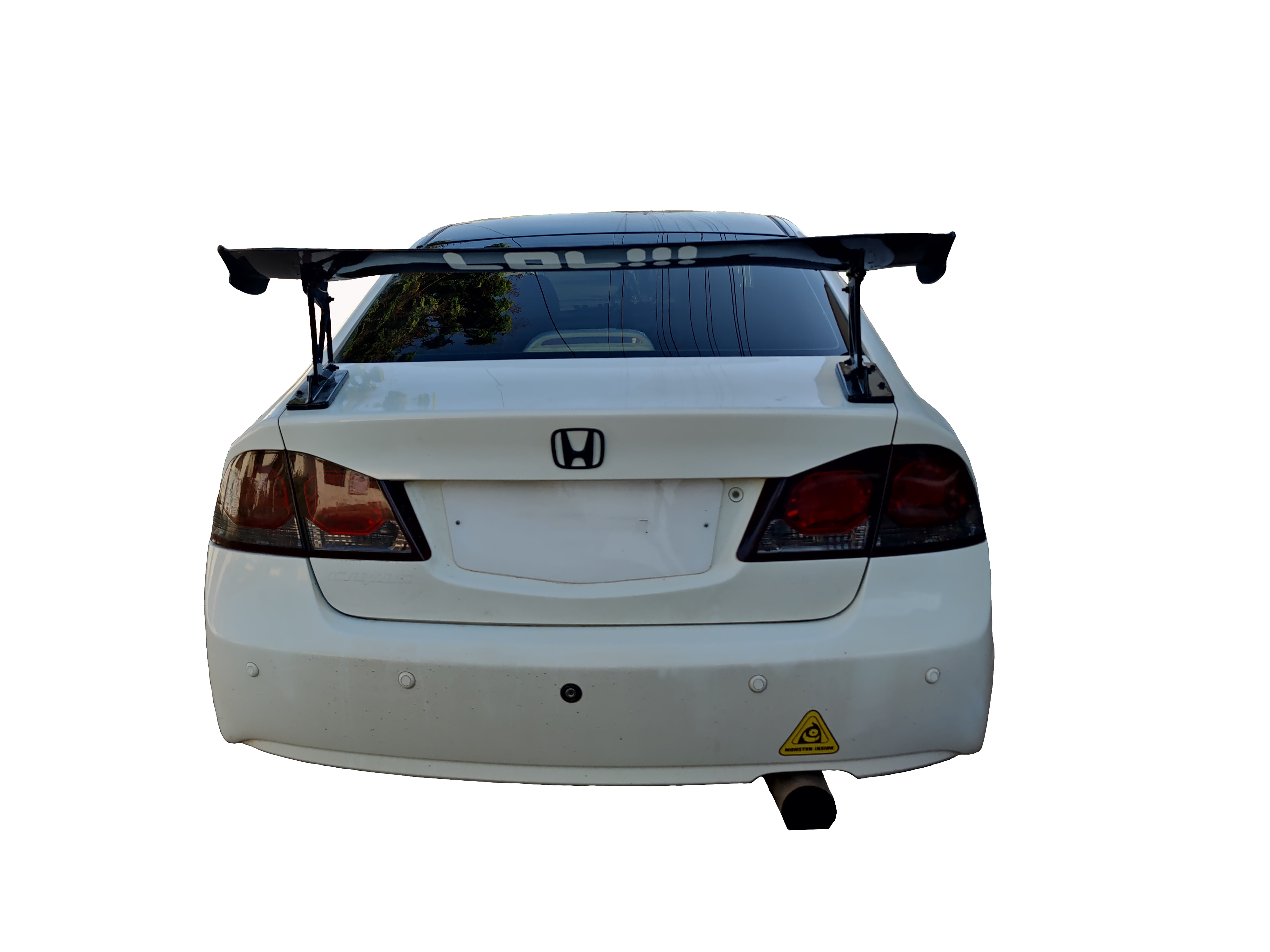 Car Spoiler Compatible with Civic (Unpainted - Ps Grey Color) Car Spoiler with Light Weight Fiber Reinforced Plastic (FRP) - Drilling Required.
