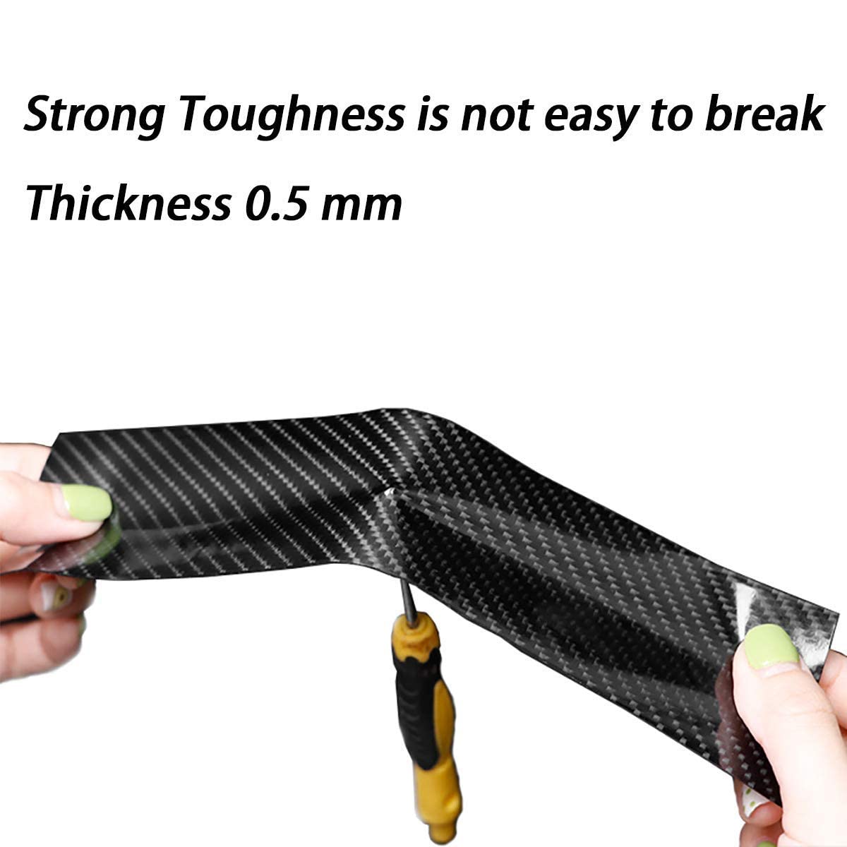 Sponsored Ad - Car Sticker Carbon Fiber Rubber Entry Guard Strip, Door Sill Protector, Bumper Guard Scuff Plate Anti-Scratch Step 5M Polyvinyl Chloride (5Cm X 5Meter) Black