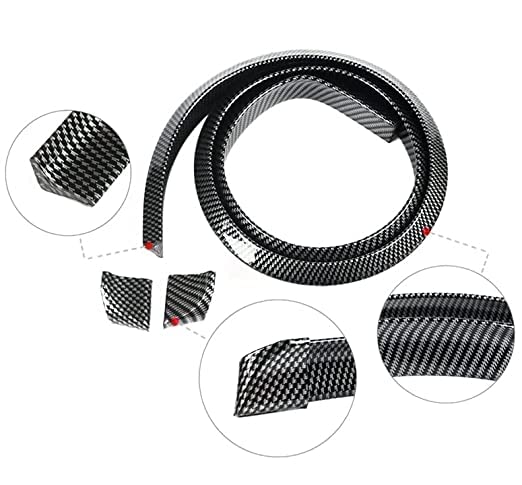 Sponsored Ad - Black Carbon Fiber Car Rear Spoiler Wing Lip Trunk Dicky Skirt Trimmable Universal for All Cars - 1.5 Meters x 35mm