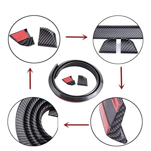 Sponsored Ad - Black Carbon Fiber Car Rear Spoiler Wing Lip Trunk Dicky Skirt Trimmable Universal for All Cars - 1.5 Meters x 35mm