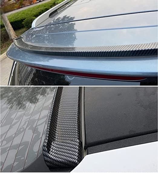 Sponsored Ad - Black Carbon Fiber Car Rear Spoiler Wing Lip Trunk Dicky Skirt Trimmable Universal for All Cars - 1.5 Meters x 35mm