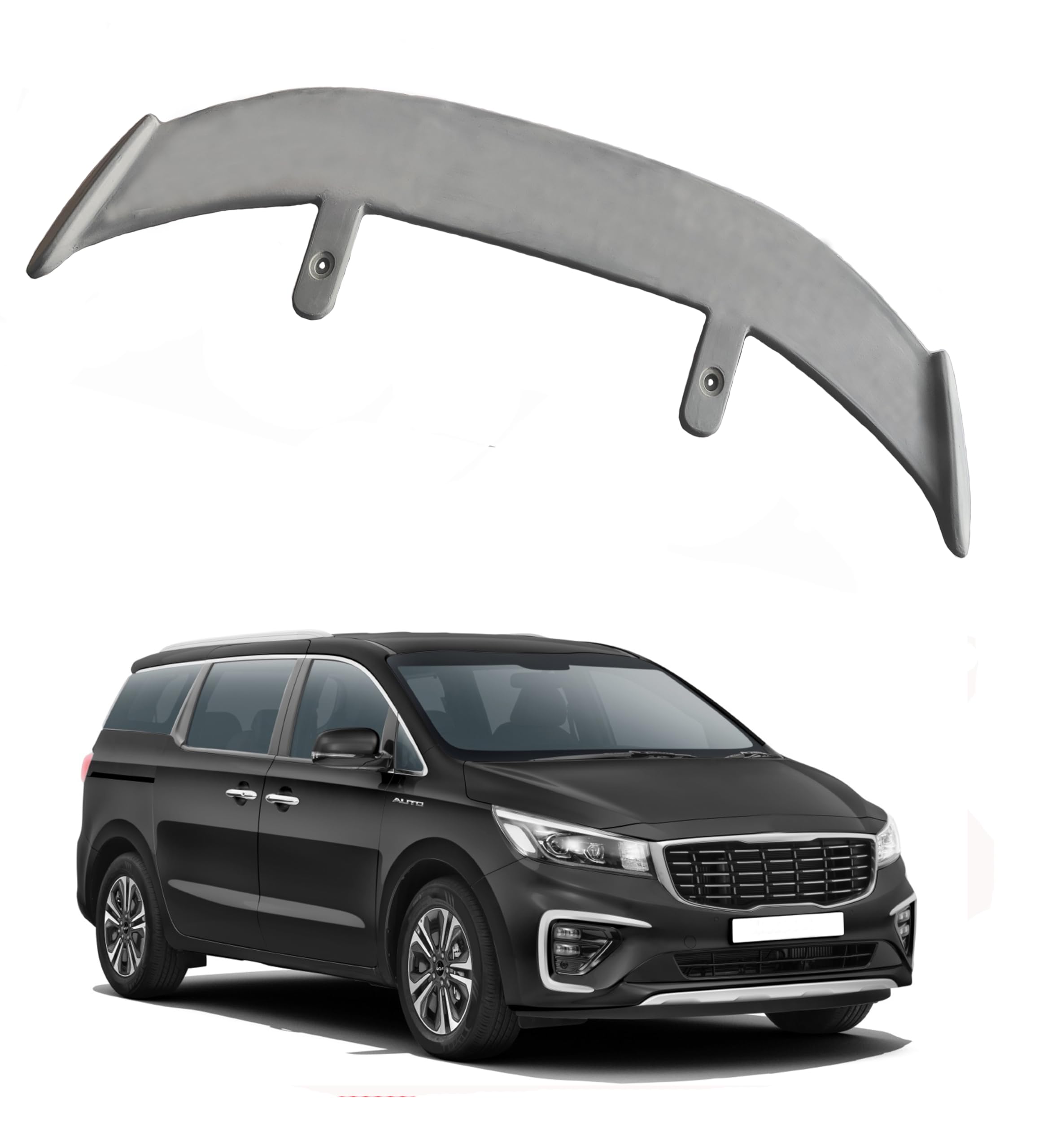 GT Type Sportz Spoiler Semi-Finished (Unpainted Grey) Car Spoiler Fiber Reinforced Plastic (FRP) Compatible with Carnival