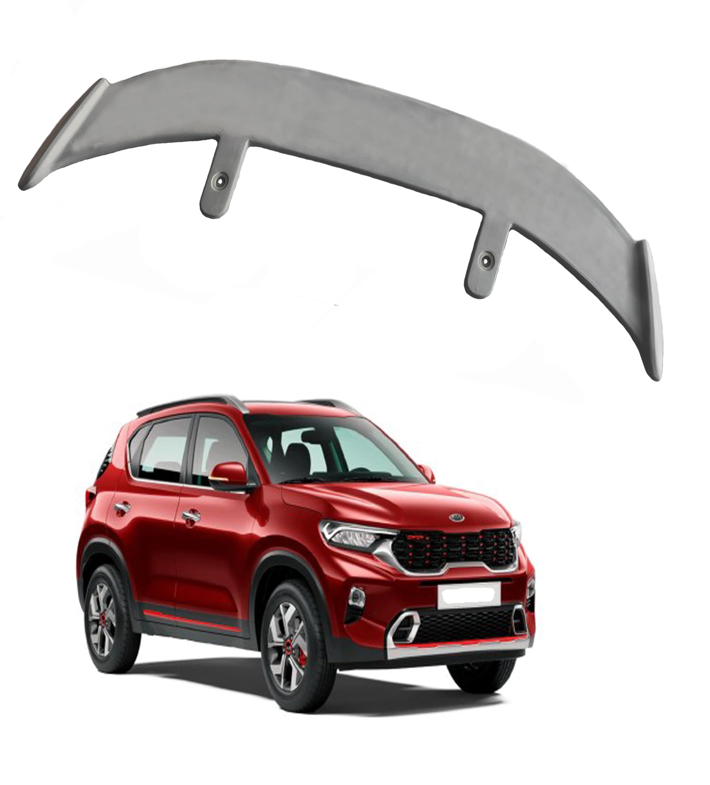 GT Type Sportz Spoiler Semi-Finished (Unpainted Grey) Car Spoiler Fiber Reinforced Plastic (FRP) Compatible with sonet