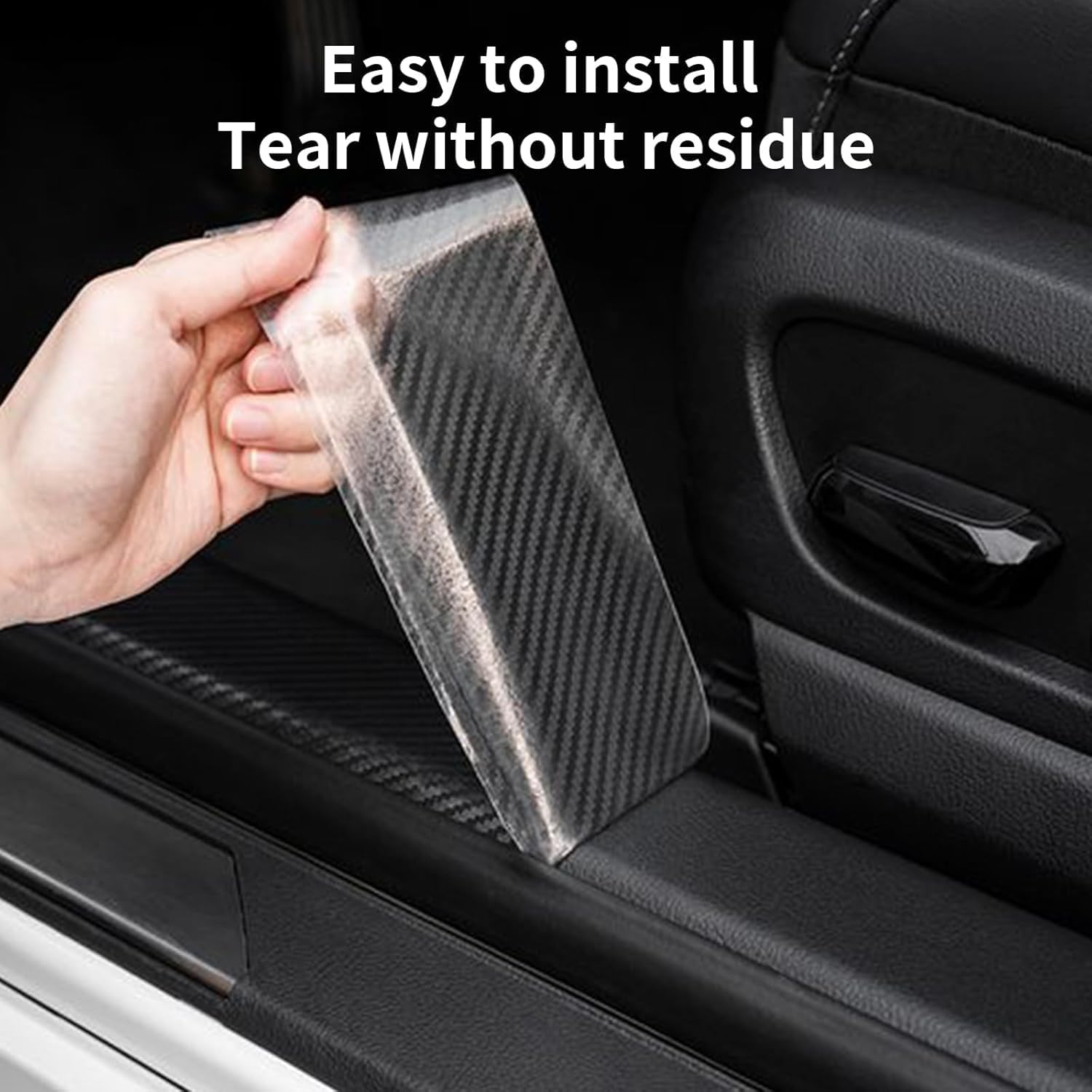 Sponsored Ad - Carbon Fiber Car Door Sill Protector Strip, Anti-Scratch Adhesive Tape for Car Interior/Exterior, Waterproof &amp; Durable Auto Protection Film (5cm x 5m) (Transparent)