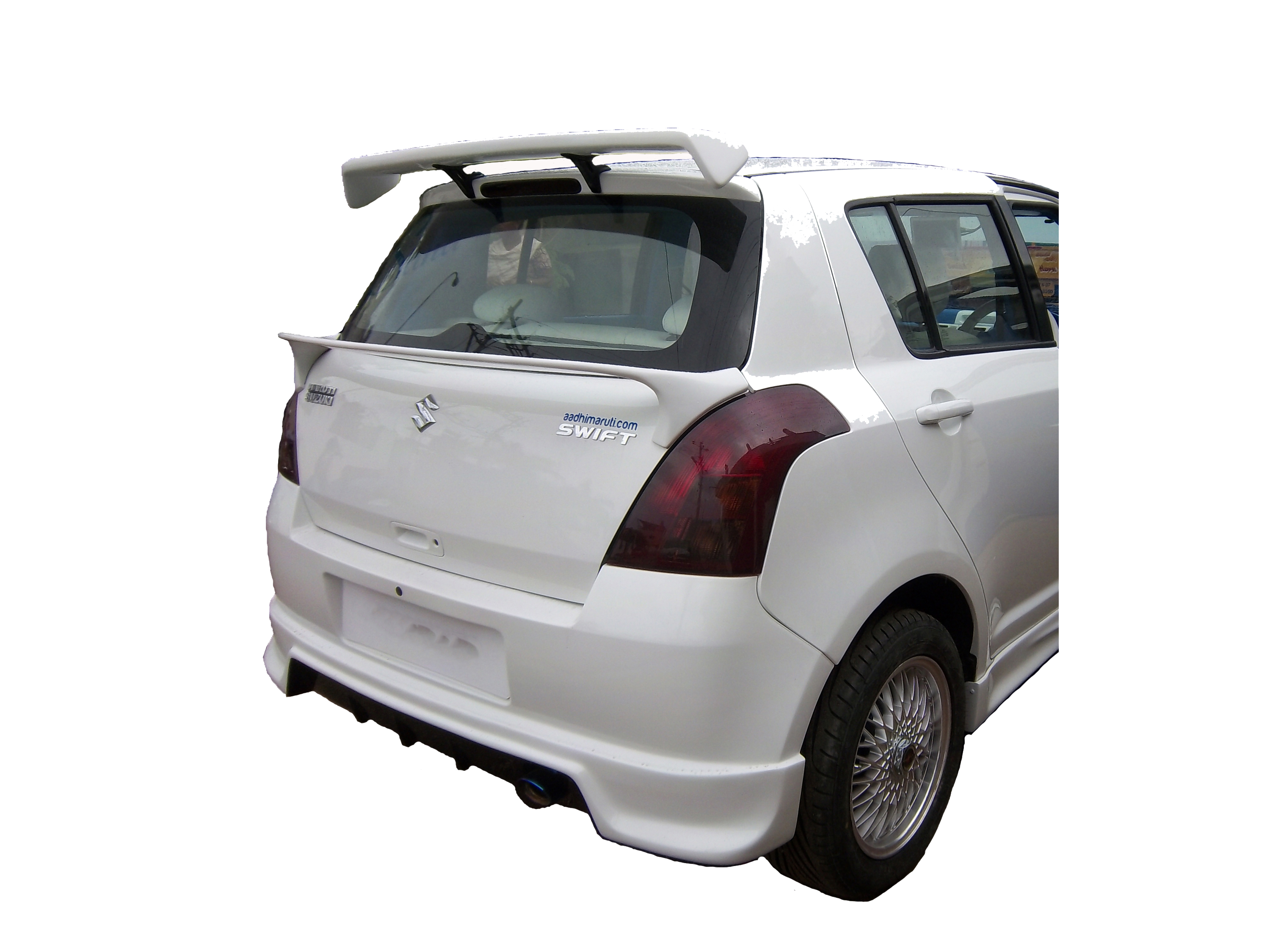 GT Type Sportz Spoiler Semi-Finished (Unpainted Grey) Car Spoiler Fiber Reinforced Plastic (FRP) Compatible with Swift 2006 to 2010 Cars