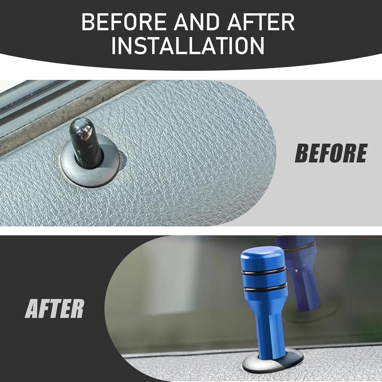 Sponsored Ad - Metallic Car Door Lock Knobs Aluminum Alloy Inner Door Lock Pull Pins for Car Decoration Universal for All Cars (Blue)