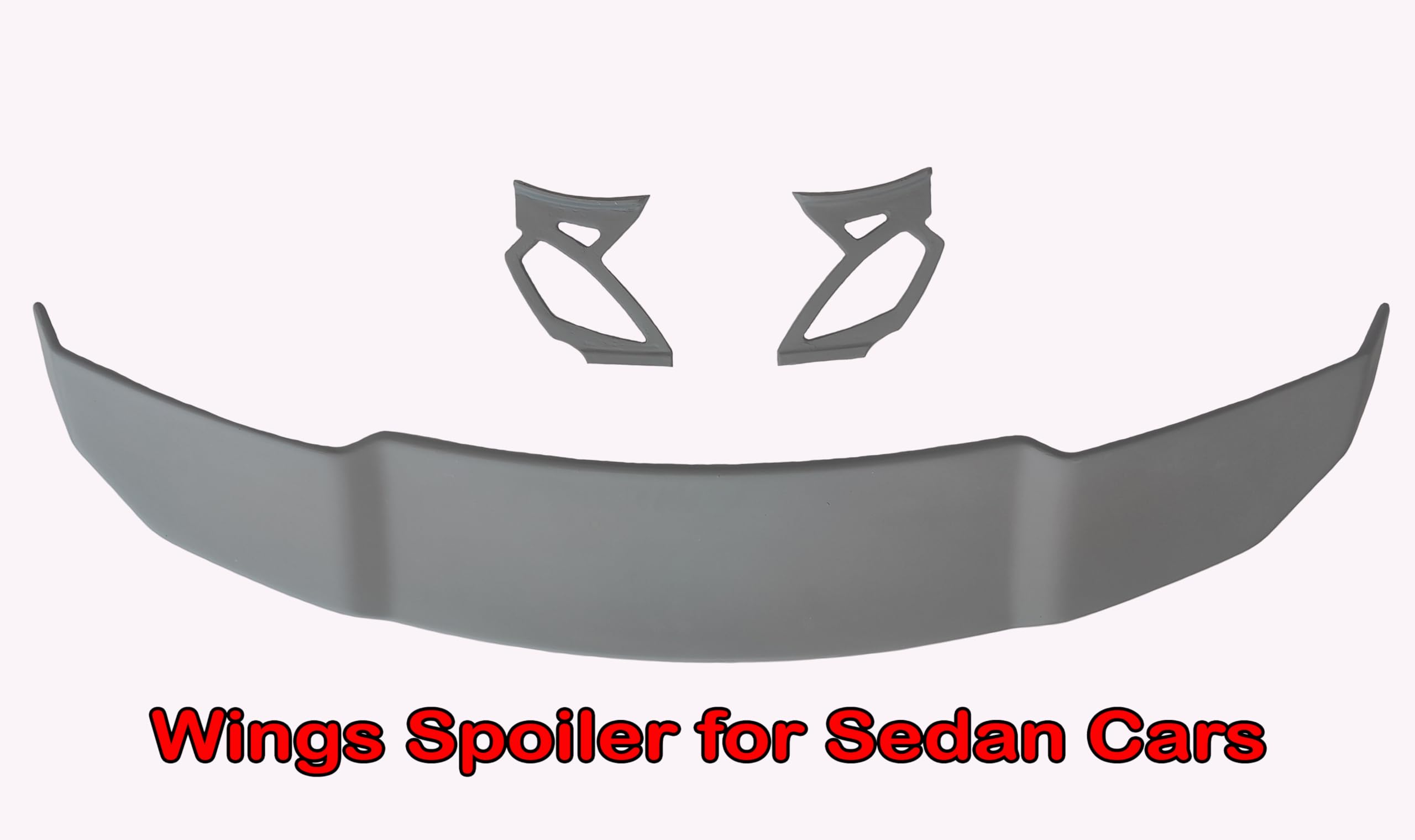 GT Type Sportz Spoiler Semi-Finished (Unpainted Grey) Car Spoiler Fiber Reinforced Plastic (FRP) Compatible with Ciaz Cars