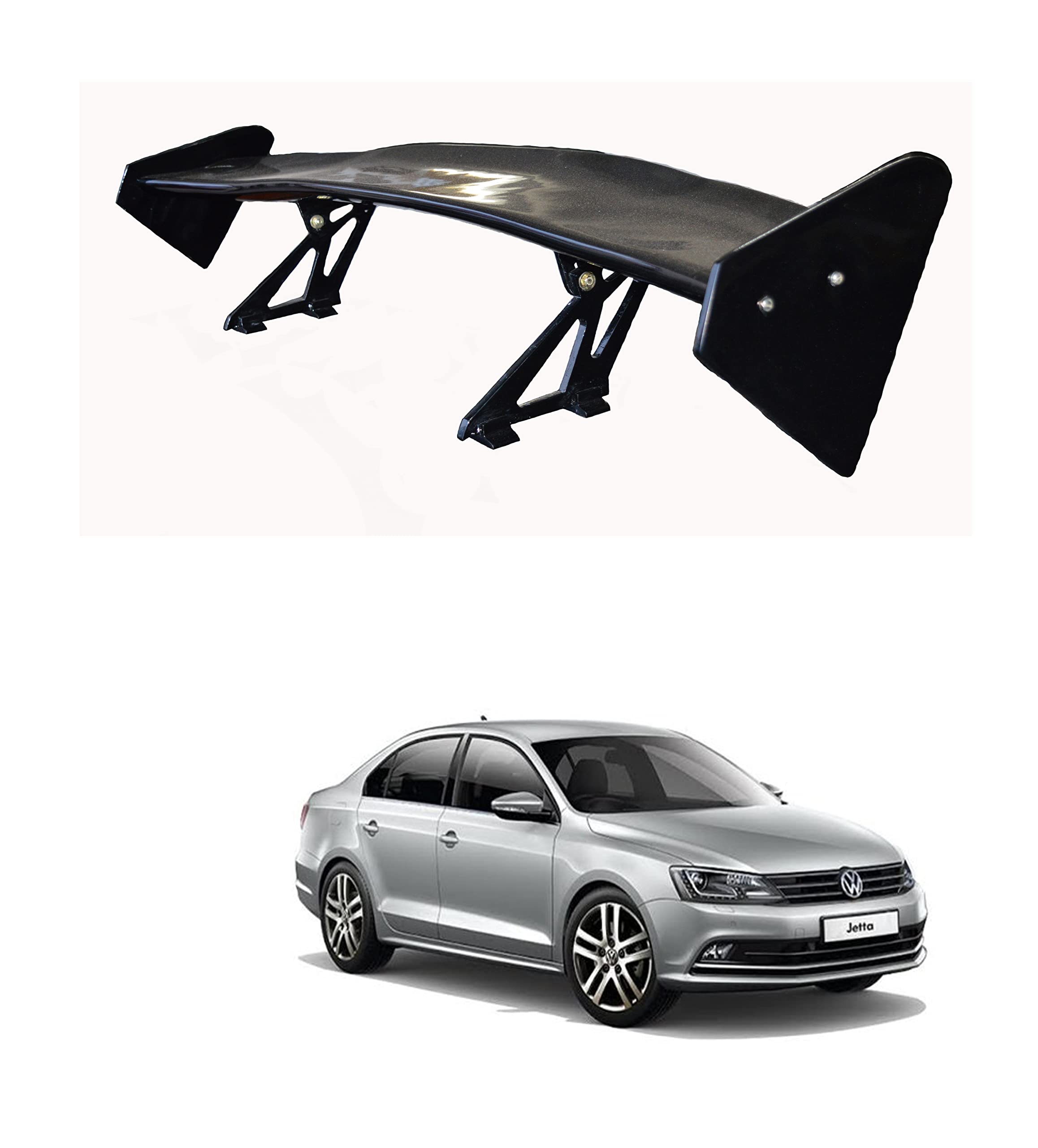 Car Spoiler Compatible with Jetta (Unpainted - Ps Grey Color) Car Spoiler with Light Weight Fiber Reinforced Plastic (FRP) Drilling Required.
