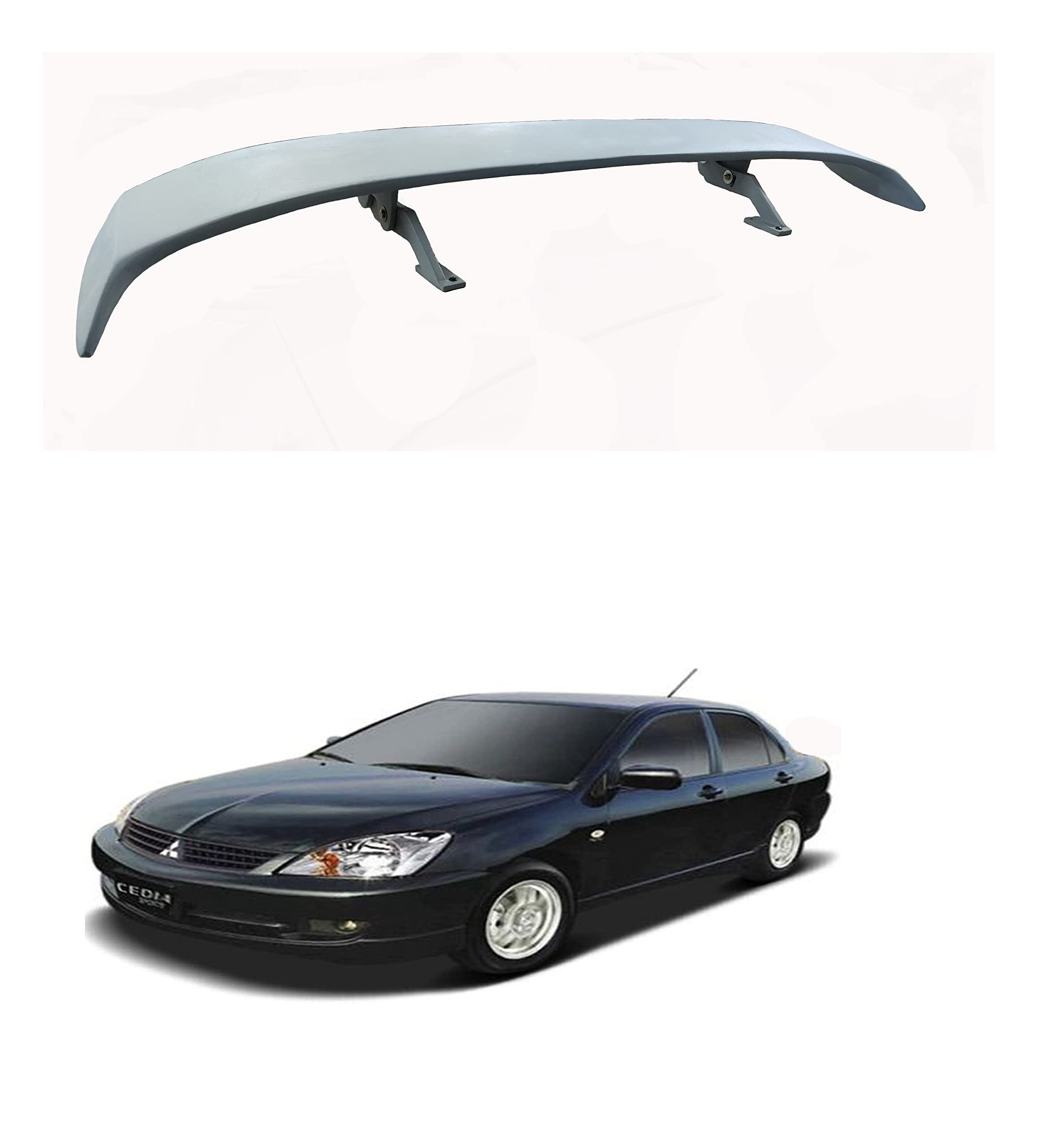 Car Spoiler Compatible with Cedia (Unpainted - Ps Grey Color) Car Spoiler with Light Weight Fiber Reinforced Plastic (FRP) - Drilling Required.