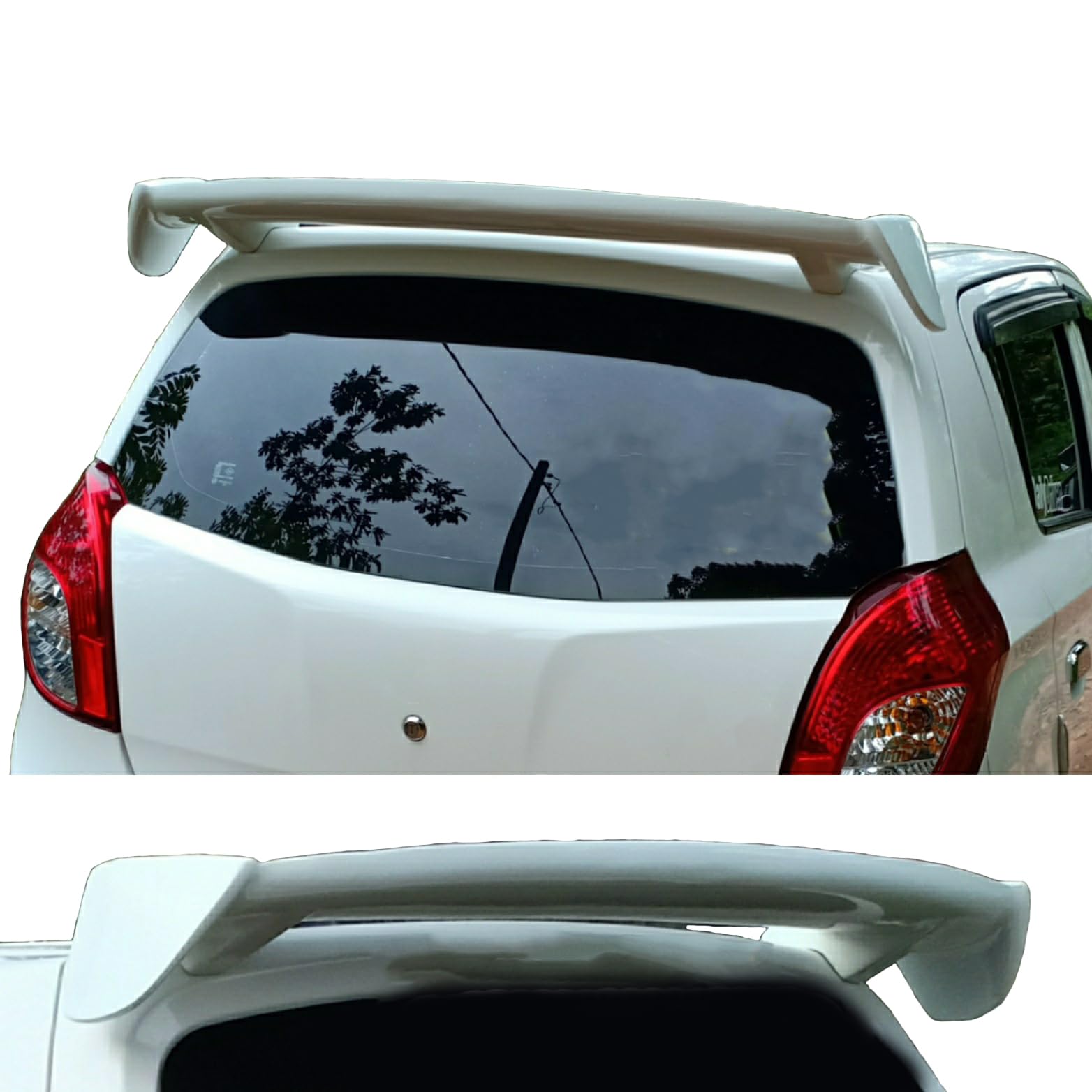 Car Spoiler Compatible to Alto Semi-Finished (Unpainted) Fiber Reinforced Plastic (FRP)