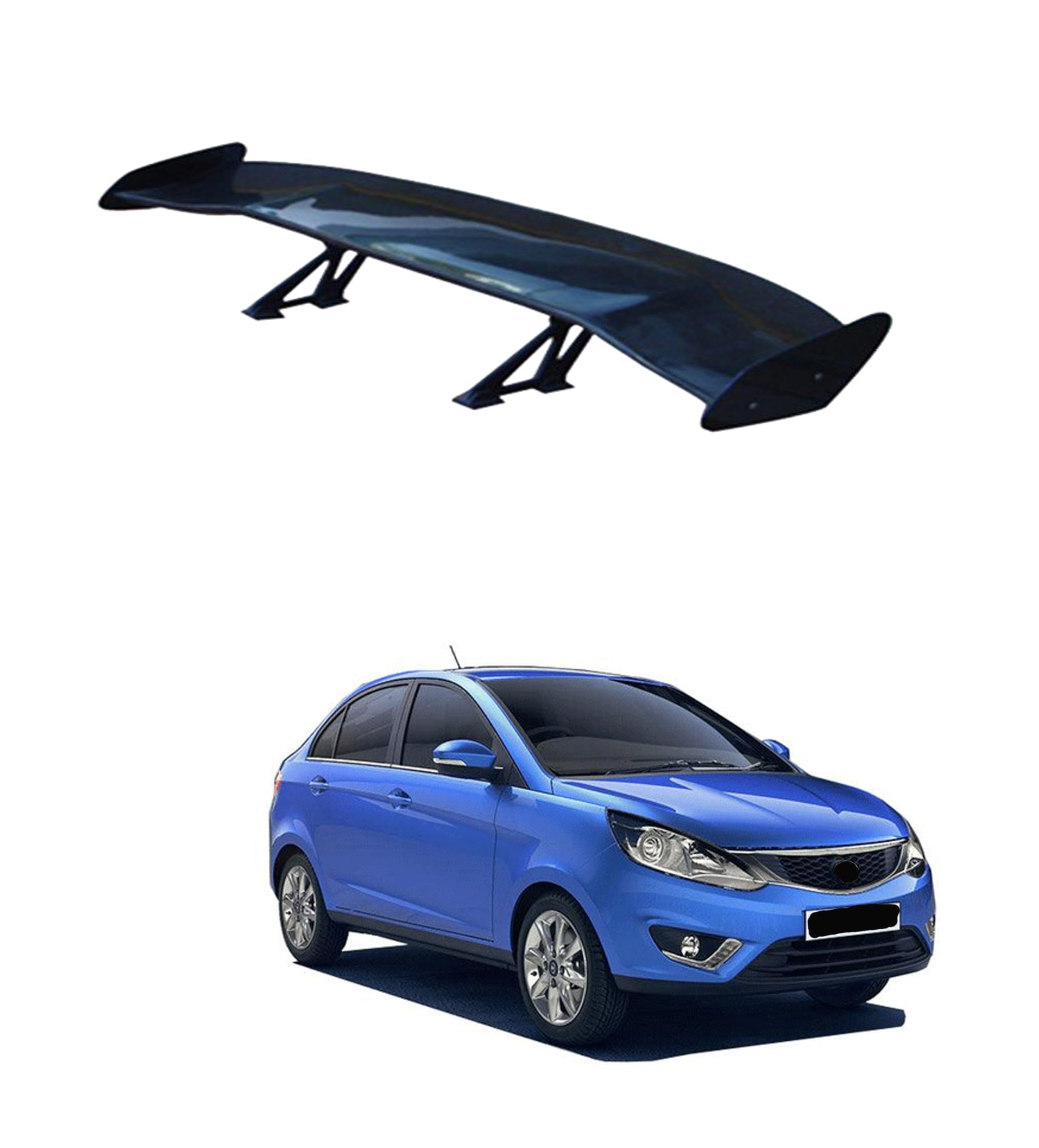Car Spoiler Compatible with Zest (Unpainted - Ps Grey Color) Fiber Reinforced Plastic (FRP) Drilling Required for New car Owner