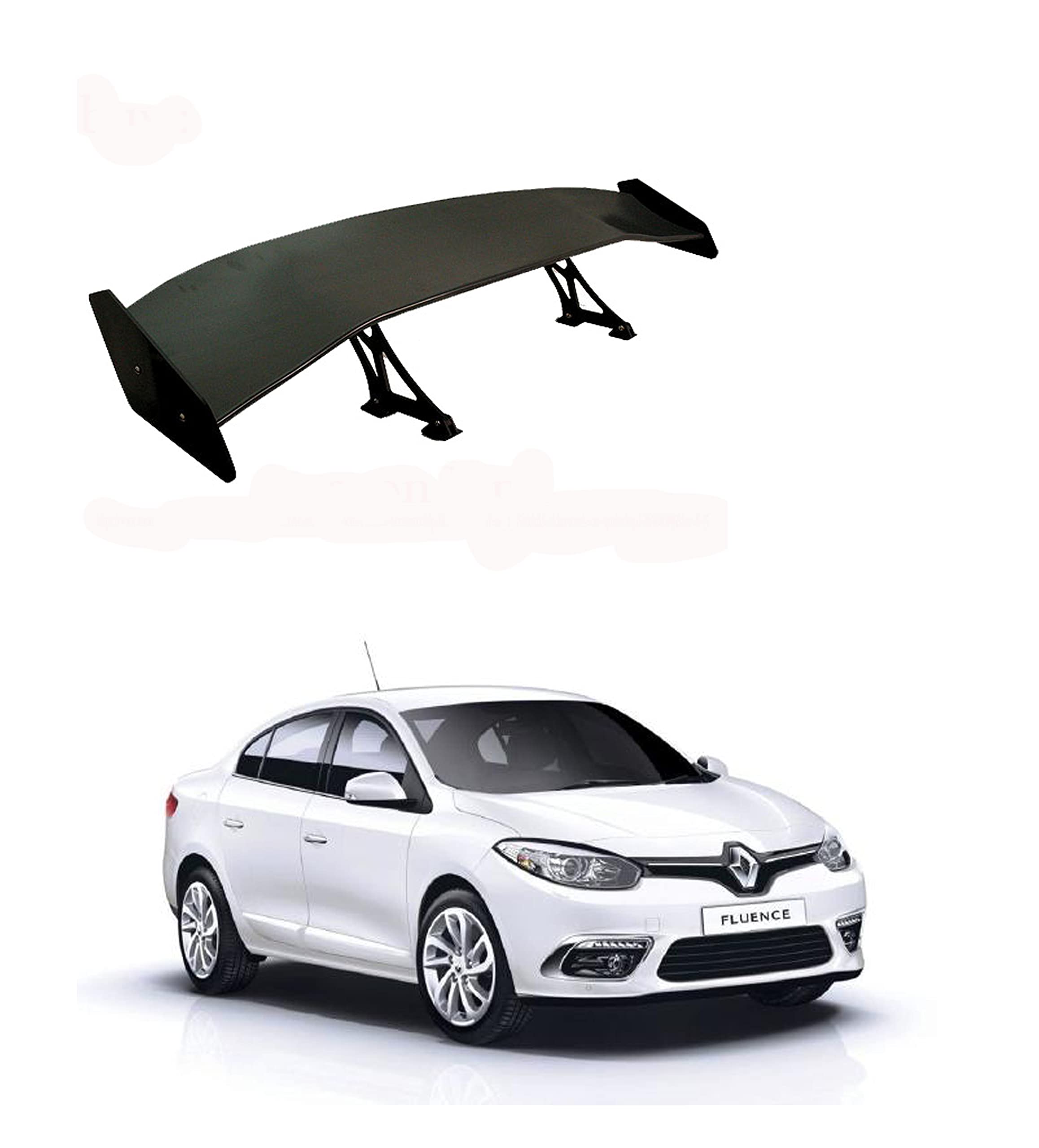 Car Spoiler Compatible with Fluence (Unpainted - Ps Grey color) Car Spoiler with Light Weight Fiber Reinforced Plastic (FRP) Drilling Required.