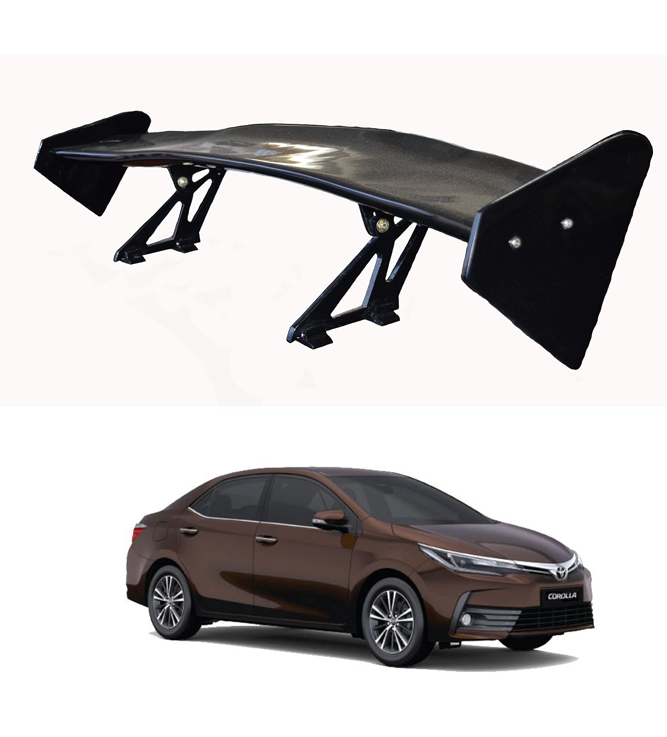 Car Spoiler Compatible with Toyota Corolla Altis (Unpainted - Ps Grey Color) Car Spoiler with Light Weight Fiber Reinforced Plastic (FRP) Drilling Required.