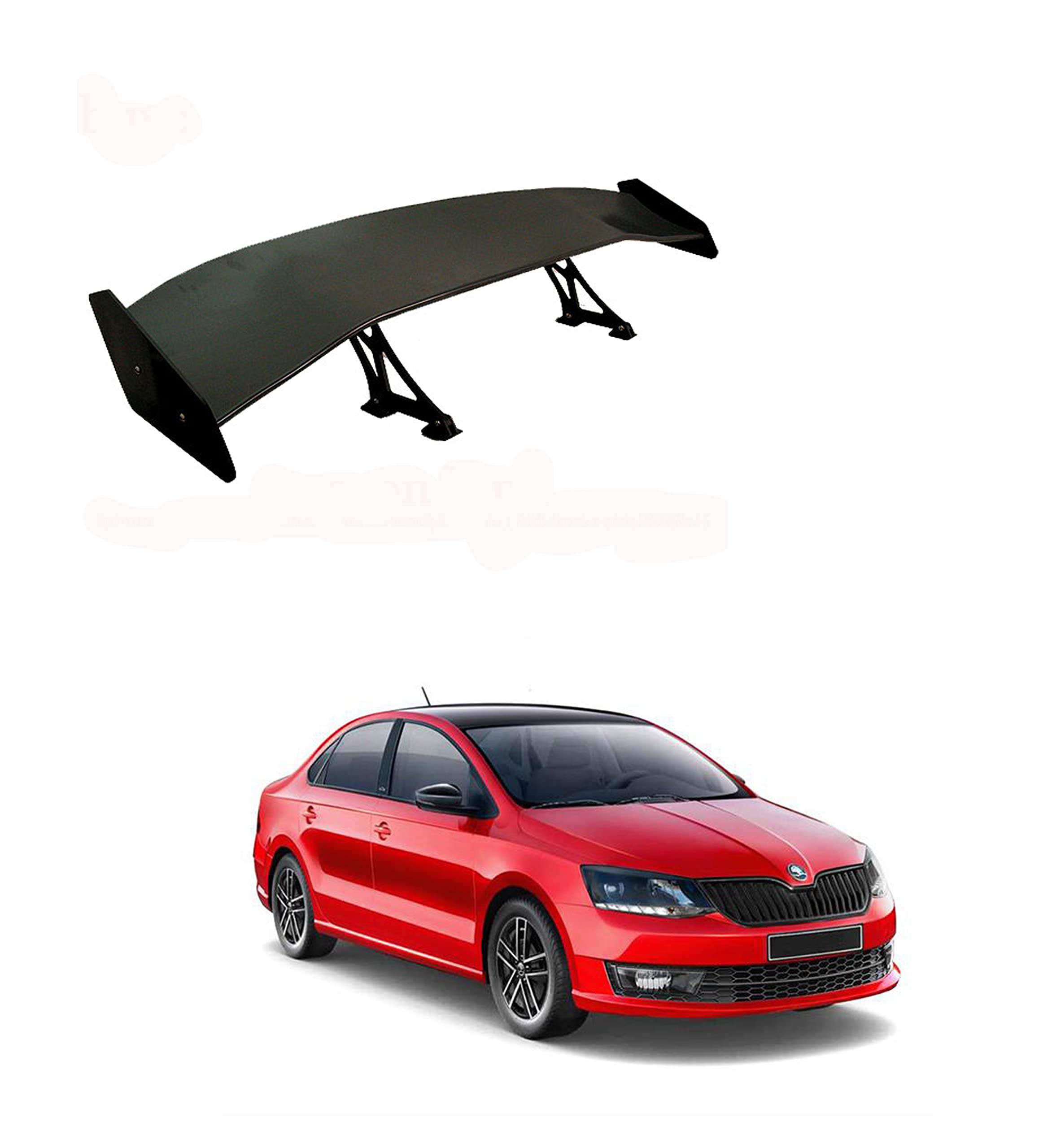 Car Spoiler Compatible with Rapid (Unpainted - Ps Grey color) Car Spoiler with Light Weight Fiber Reinforced Plastic (FRP) Drilling Required.