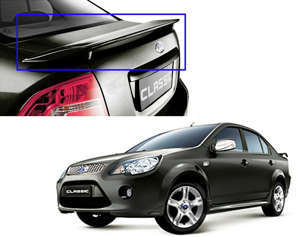 Fiesta Spoiler (Unpainted Grey) Car Spoiler with Light Weight Fiber Reinforced Plastic (FRP) Drilling Reqired