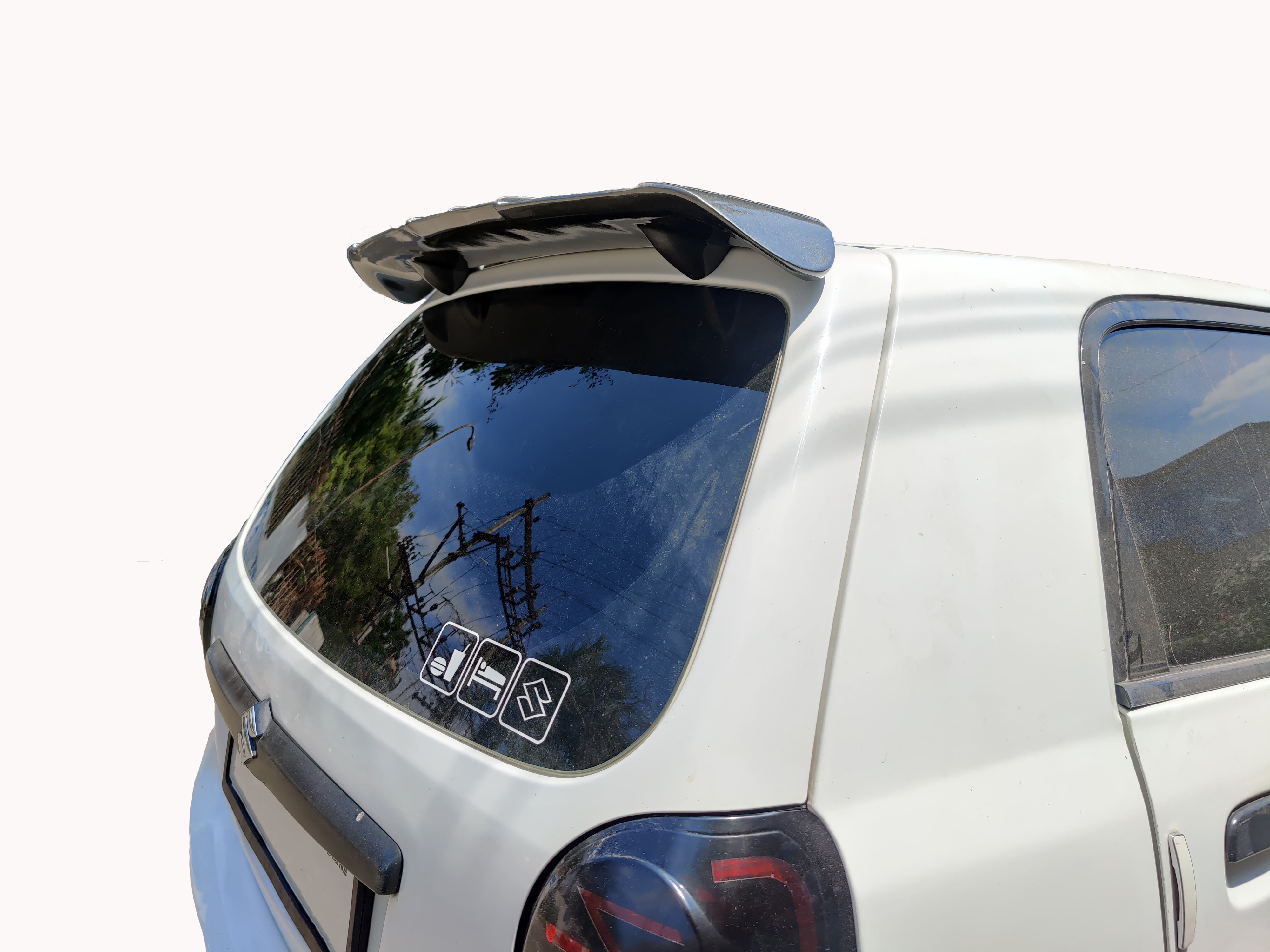 Car  Spoiler Compatible with Alto K10. Semi-Finished Car Spoiler Alto (Unpainted Grey)