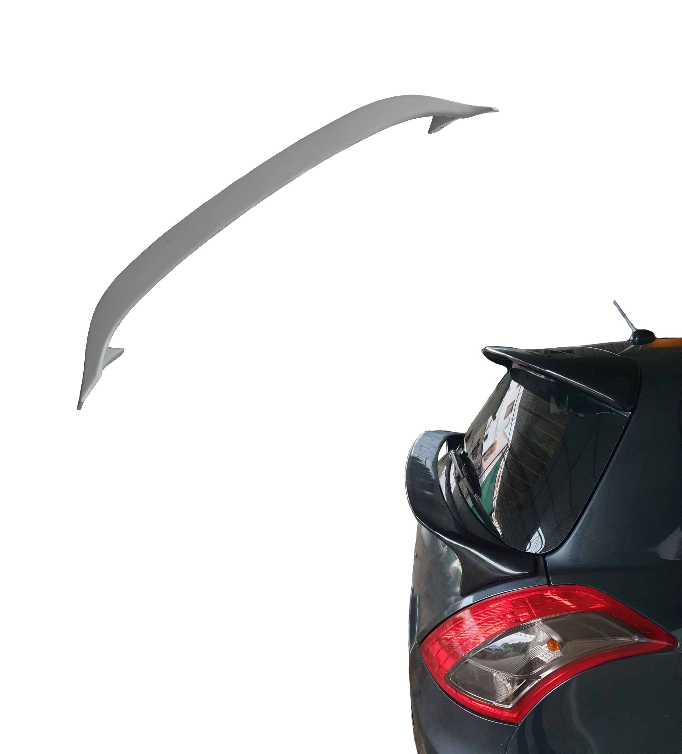 Car Spoiler| Compatible to Swift (2011 and 2014) Semi-Finished (Unpainted) Fiber Reinforced Plastic (FRP)