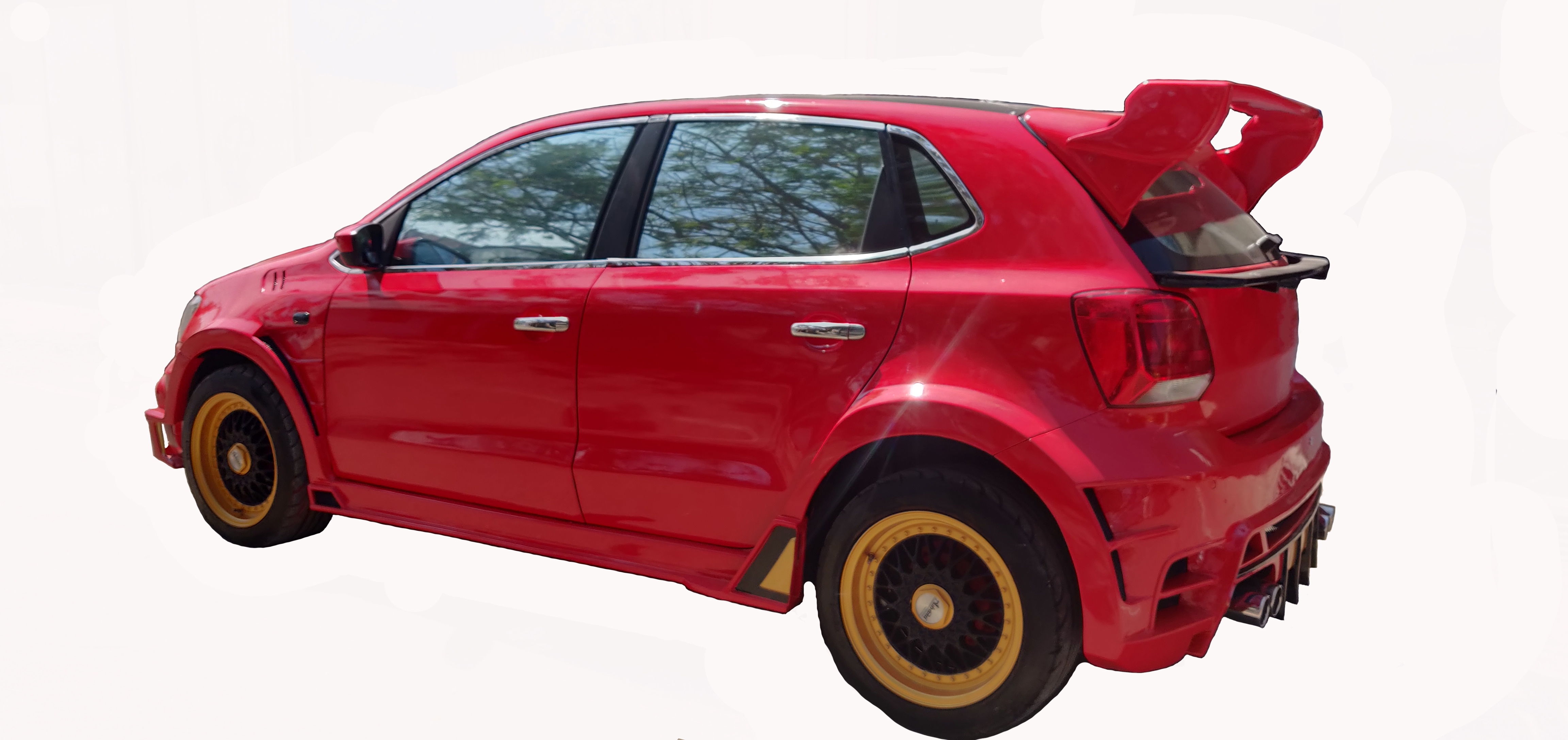 Car Spoiler| Compatible to |Polo|Semi-Finished (Unpainted) Fiber Reinforced Plastic (FRP)