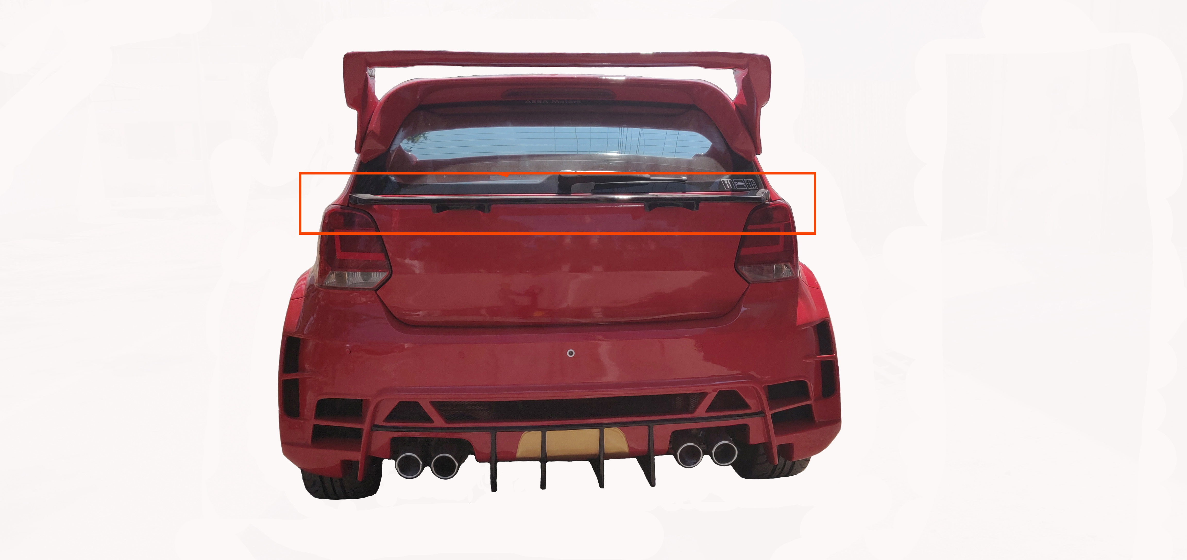 Car Spoiler| Compatible to |Polo|Semi-Finished (Unpainted) Fiber Reinforced Plastic (FRP)