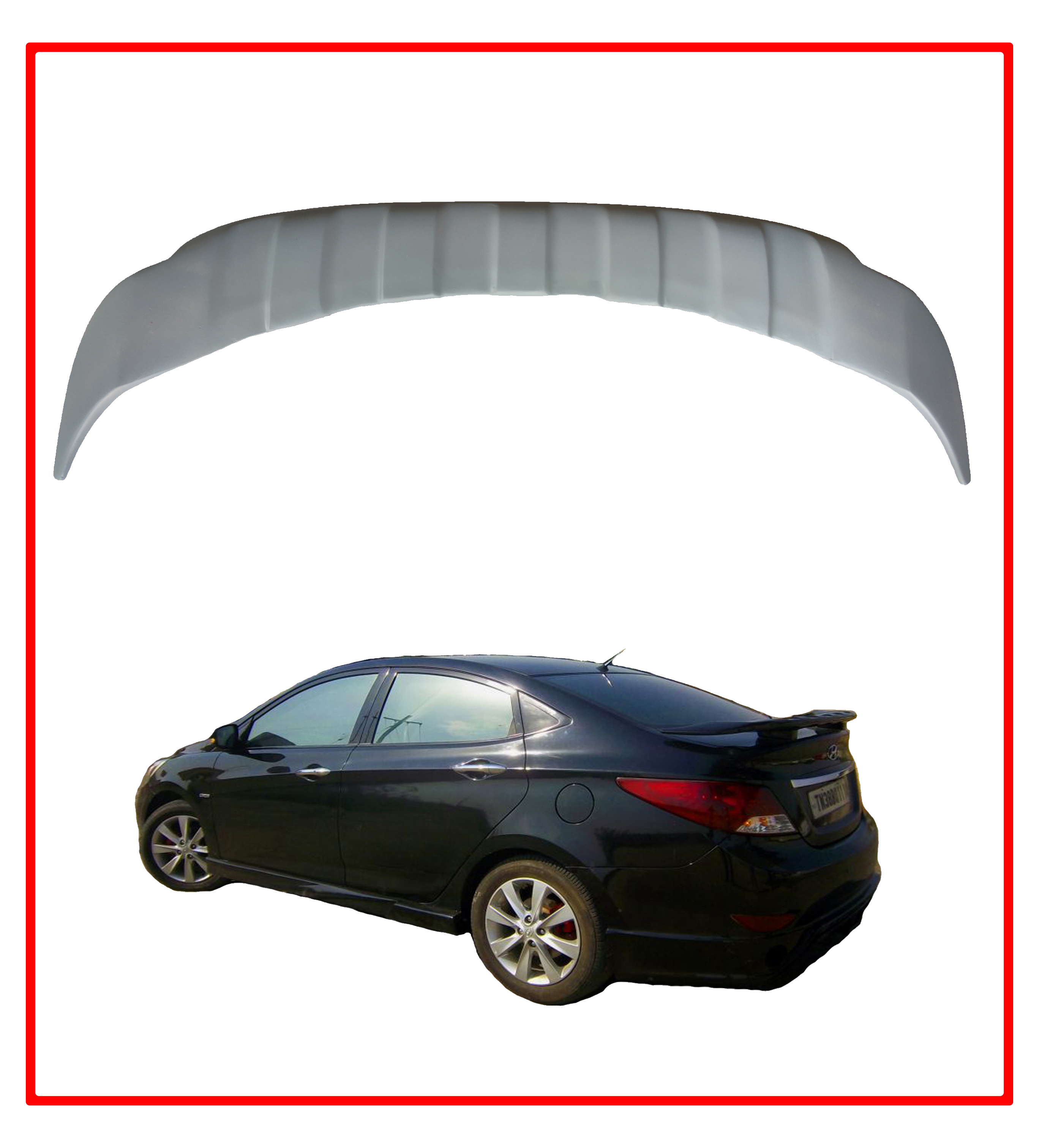 Semi-Finished Car Spoiler for Fluidic Verna (Unpainted Grey) Car Spoiler with Light Weight Fiber Reinforced Plastic (FRP)