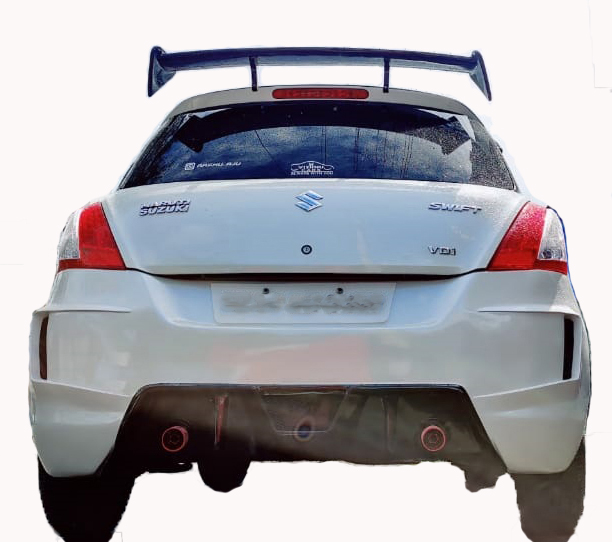 Car Spoiler Sporty Look GT Racing Type Rear Wing Spoiler Compatible with Swift. Semi-Finished Swift (2011to 2017)(Unpainted Grey)