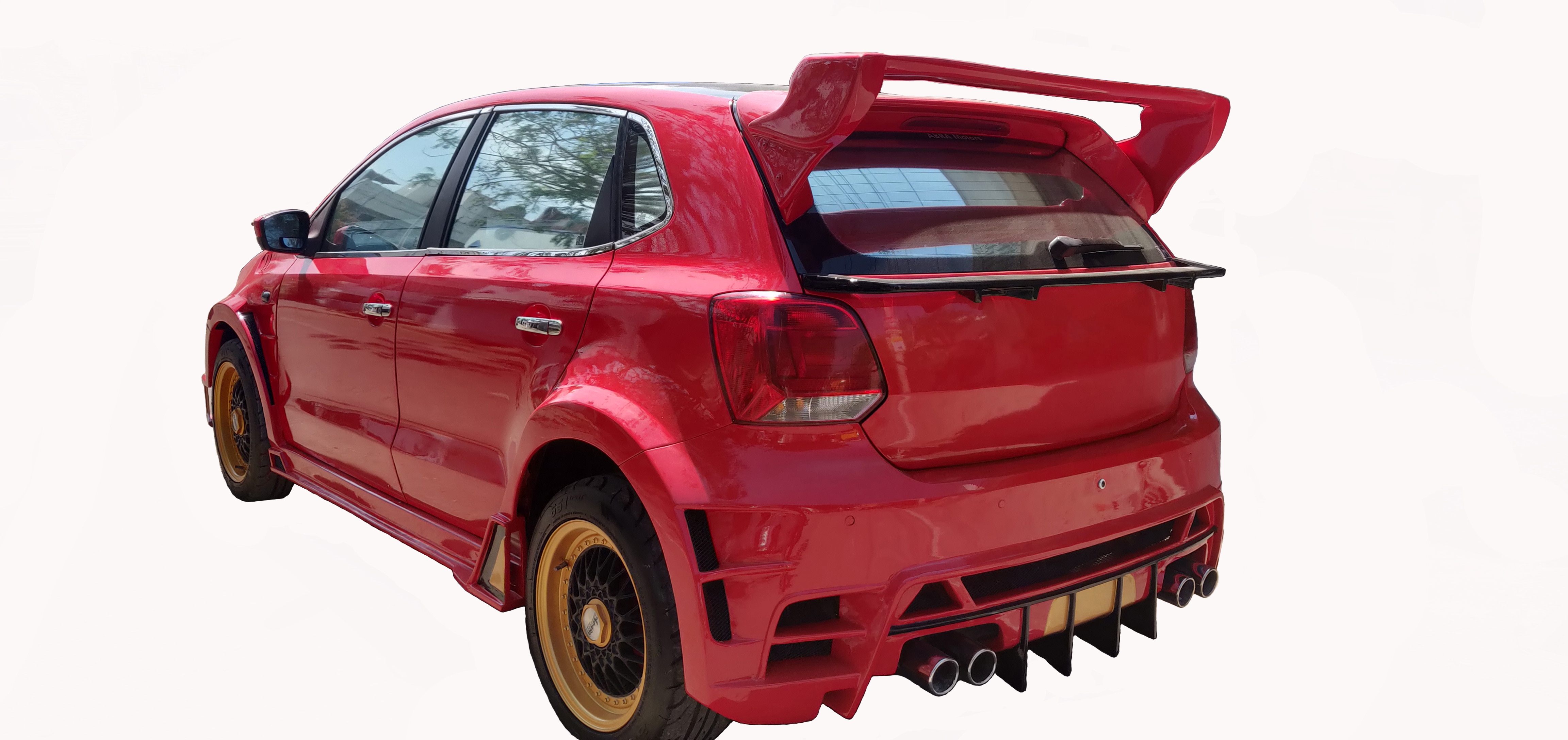 Car Spoiler| Compatible to |Polo|Semi-Finished (Unpainted) Fiber Reinforced Plastic (FRP)