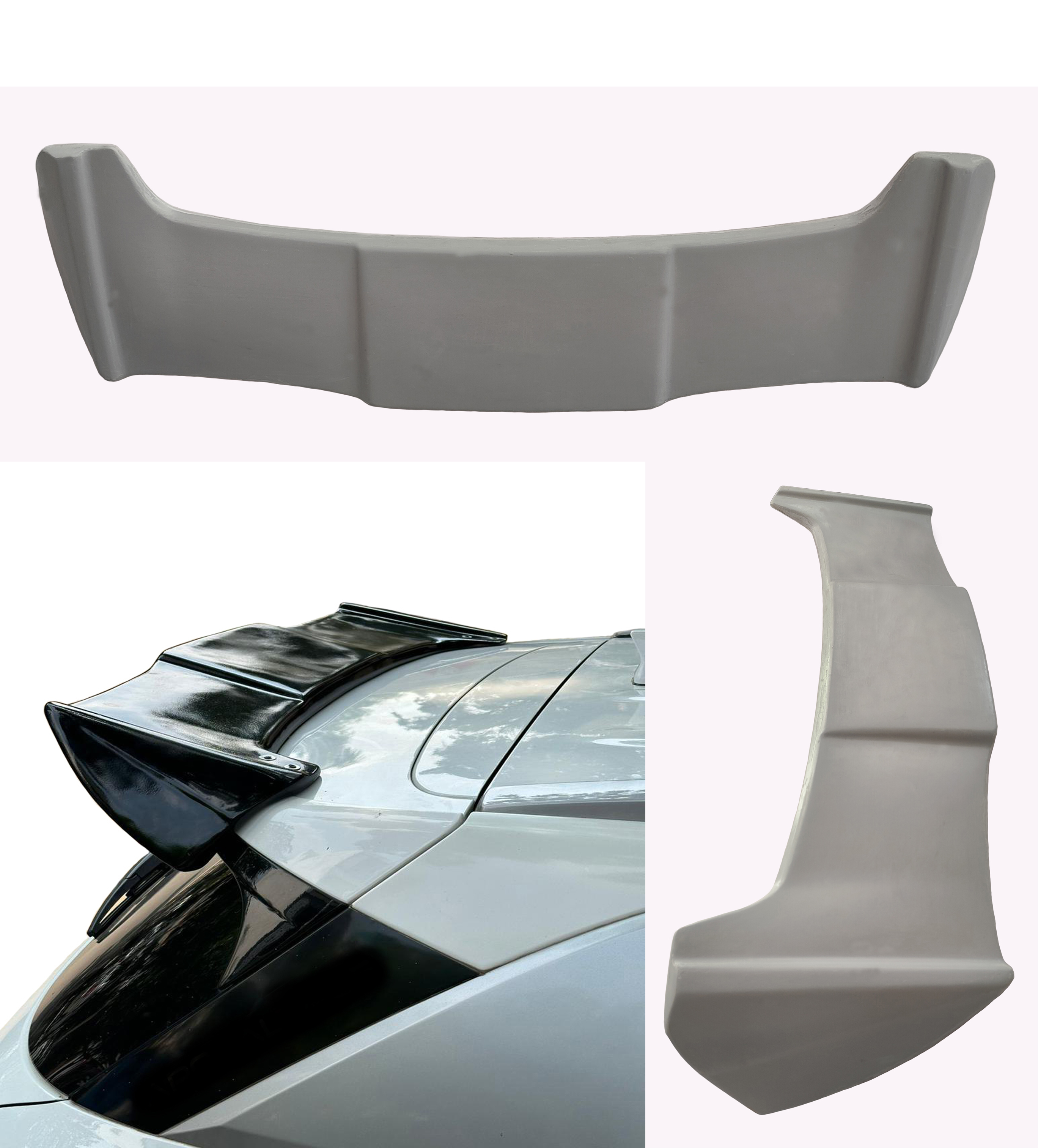 GT Type Sportz Spoiler Semi-Finished (Unpainted Grey) Car Spoiler Fiber Reinforced Plastic (FRP) Compatible with SONET