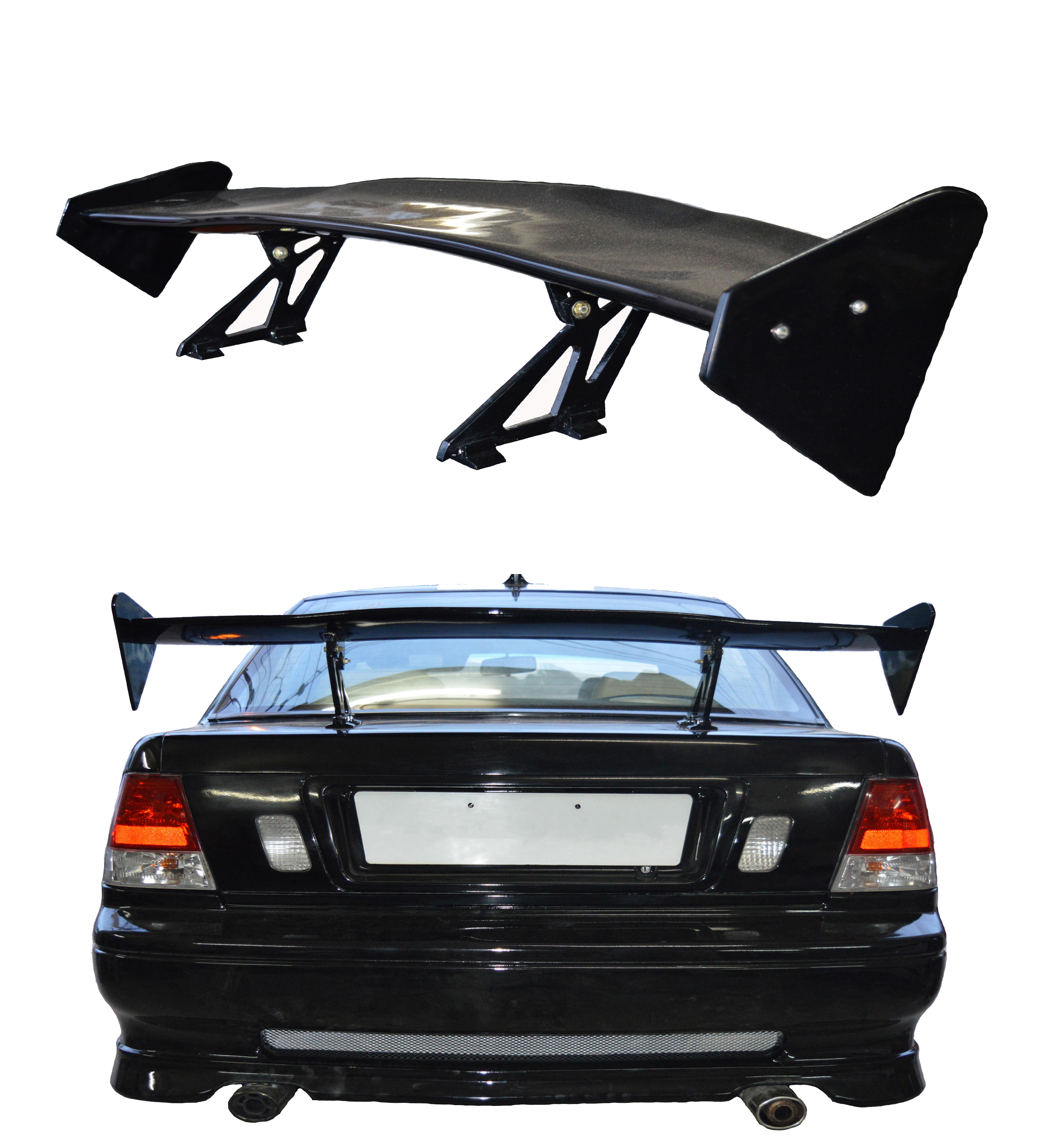 Maruthi Esteem Gt Type Sports Spoiler with Aluminium Stand Semi-Finished (Unpainted Grey) Car Spoiler with Light Weight Fiber Reinforced Plastic (FRP)