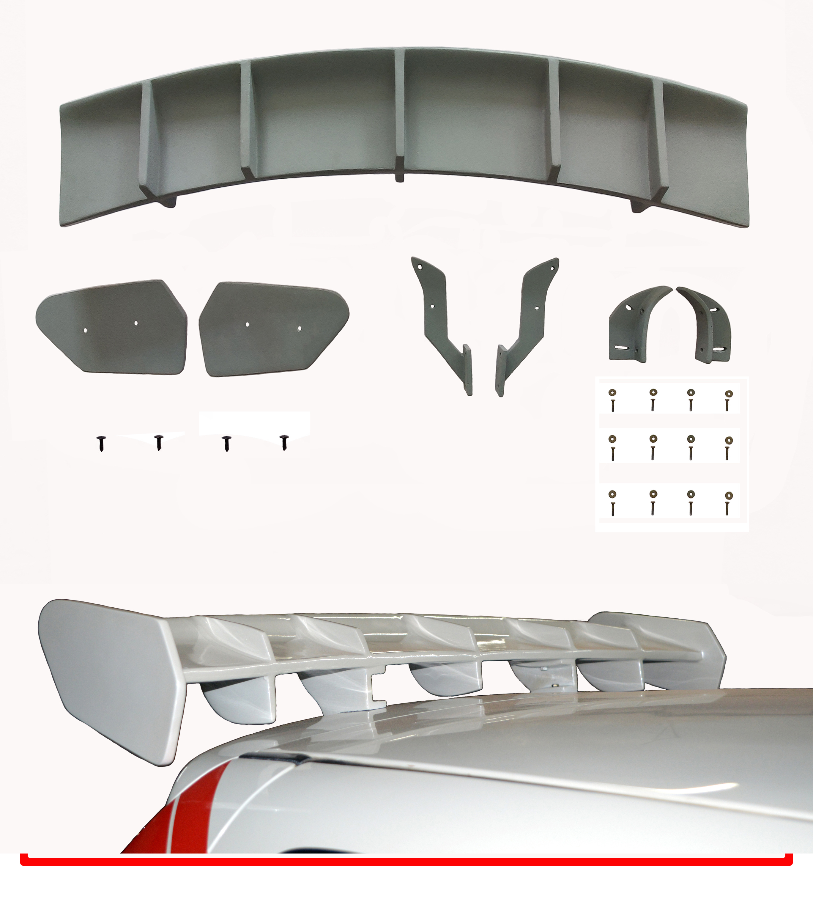 Car Spoiler Compatible with Swift 2005 to 2010 Model (Unpainted - Ps Grey Color) Car Spoiler with Light Weight Fiber Reinforced Plastic (FRP) Drilling Required.
