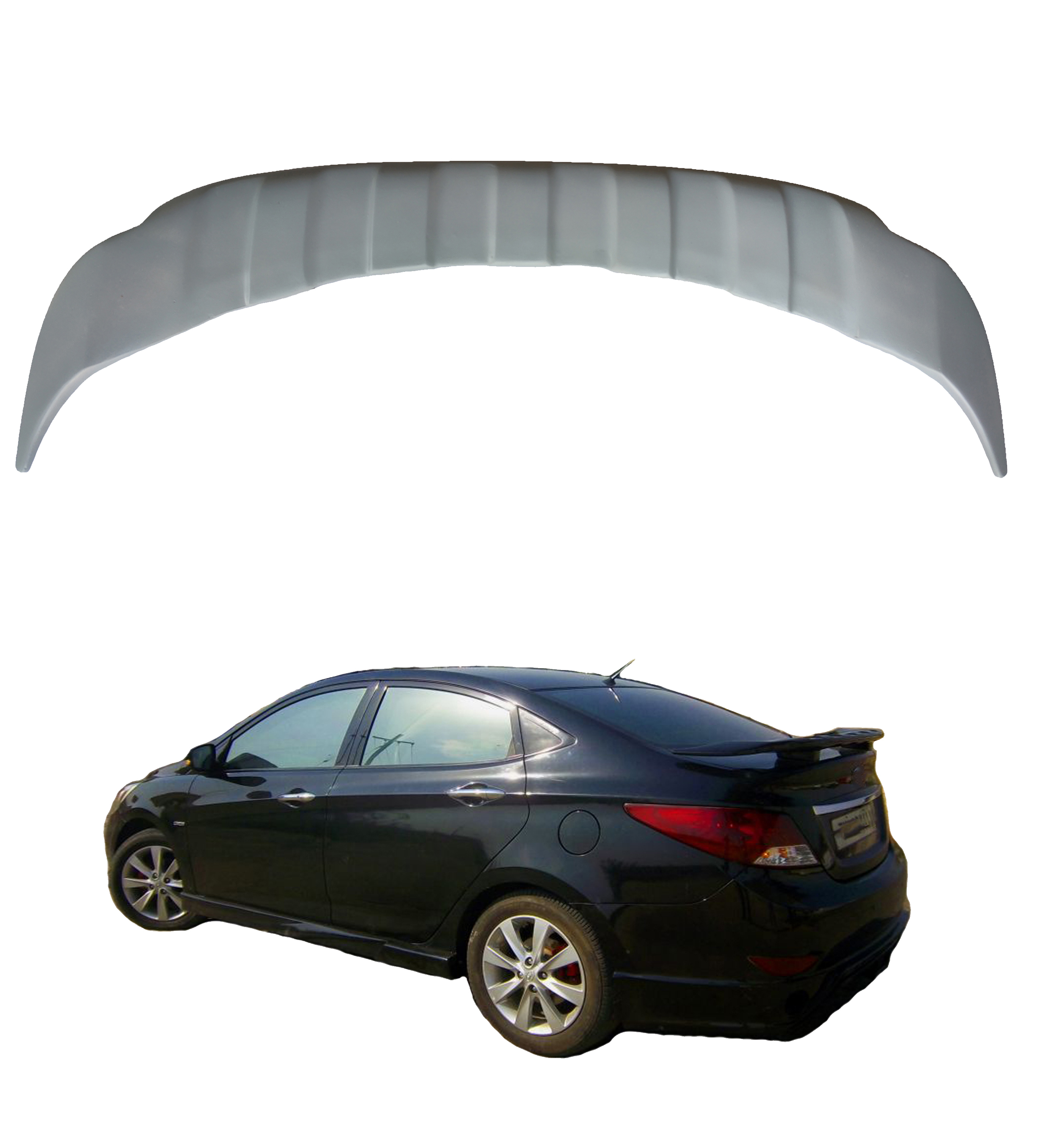 Semi-Finished Car Spoiler for Fluidic Verna (Unpainted Grey) Car Spoiler with Light Weight Fiber Reinforced Plastic (FRP)