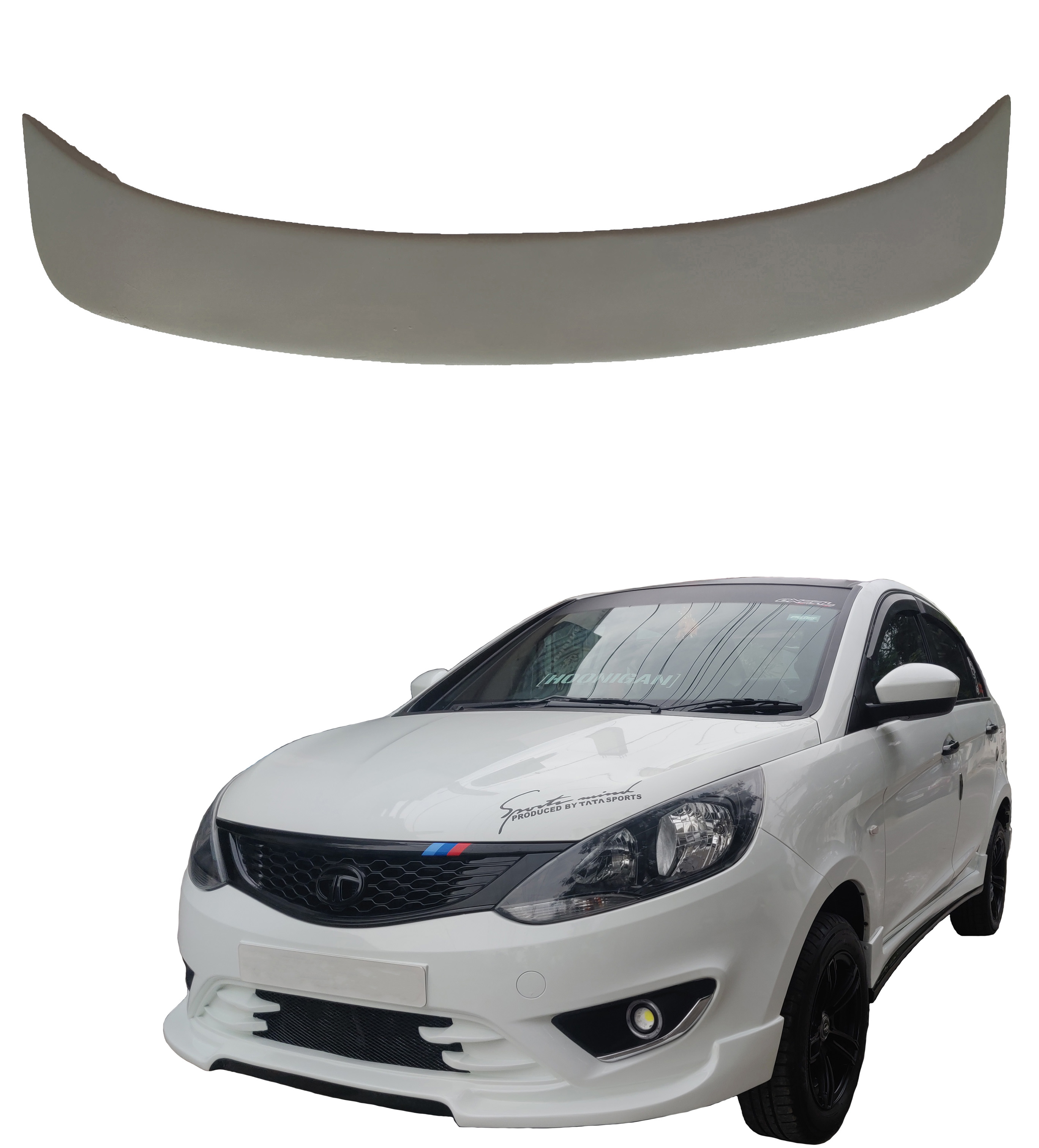 Light Weight Car Rear Trunk Spoiler Compatible with zest. Semi-Finished Car Spoiler