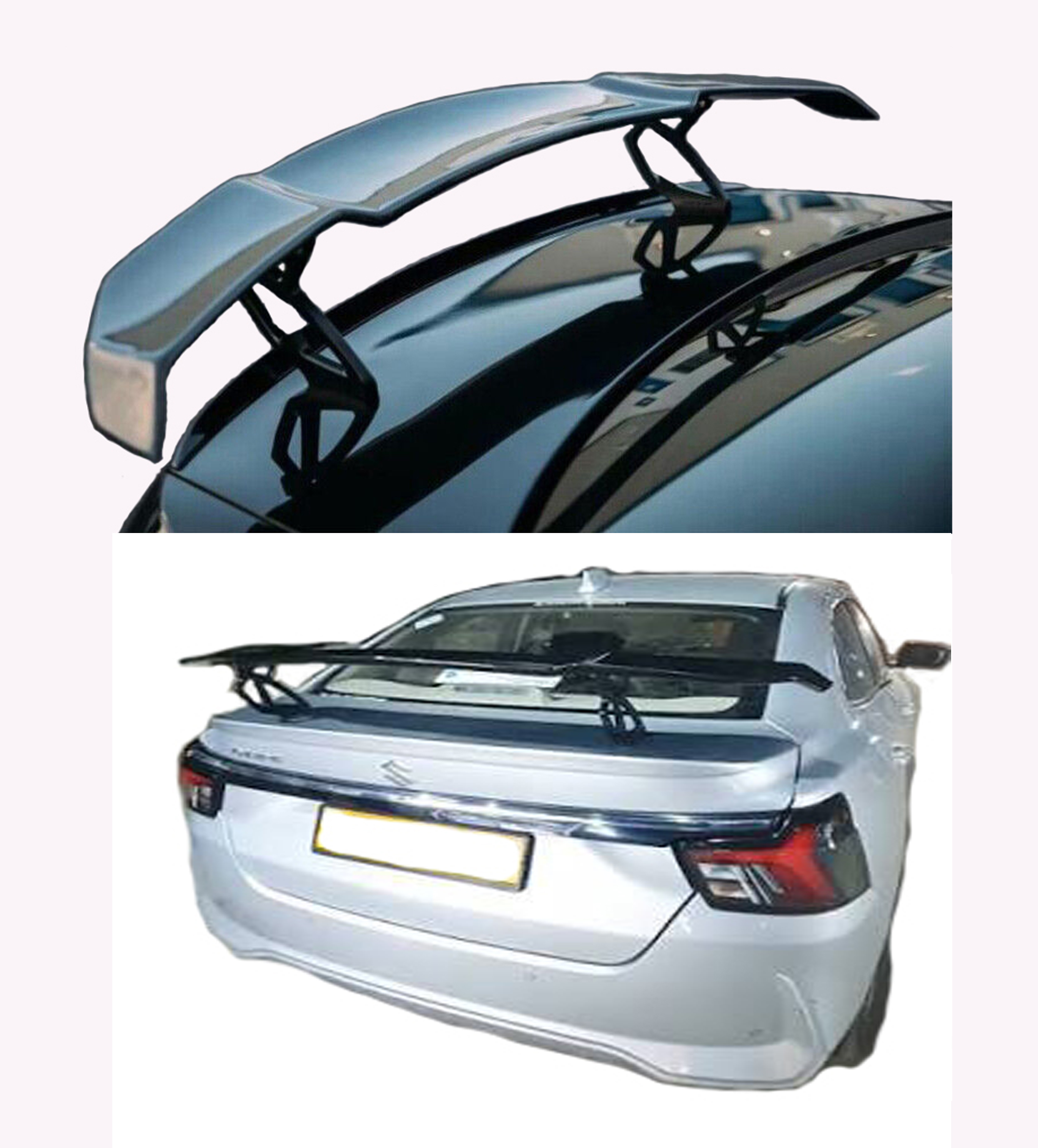 Back2Tracks - B2T AUTOMOTIVE® Car Spoiler compatible For Swift Dzire Semi-Finished - Unpainted (FRP) Swift Dzire spoiler