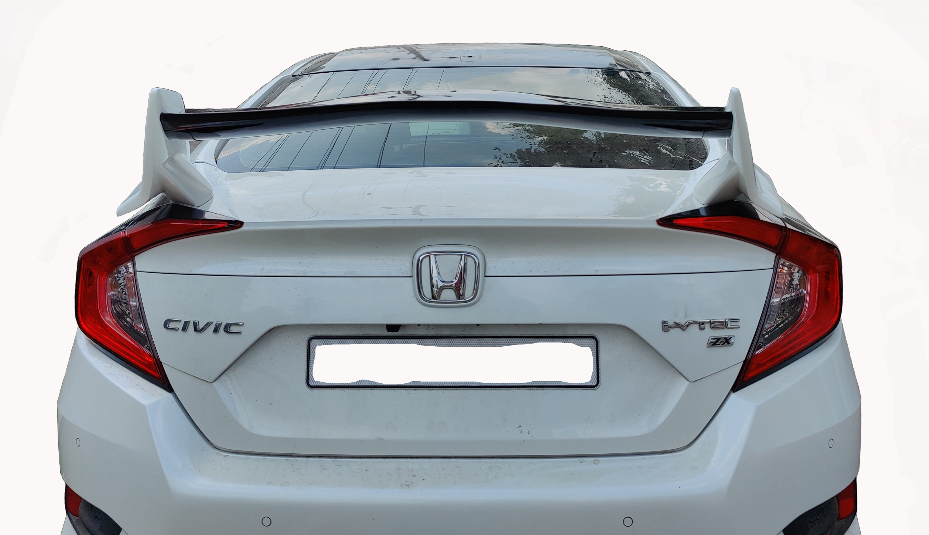 Civic Sports Spoiler Semi-Finished Car Spoiler (Unpainted Ps Grey) with Light Weight Fiber Reinforced Plastic (FRP) Drilling Required