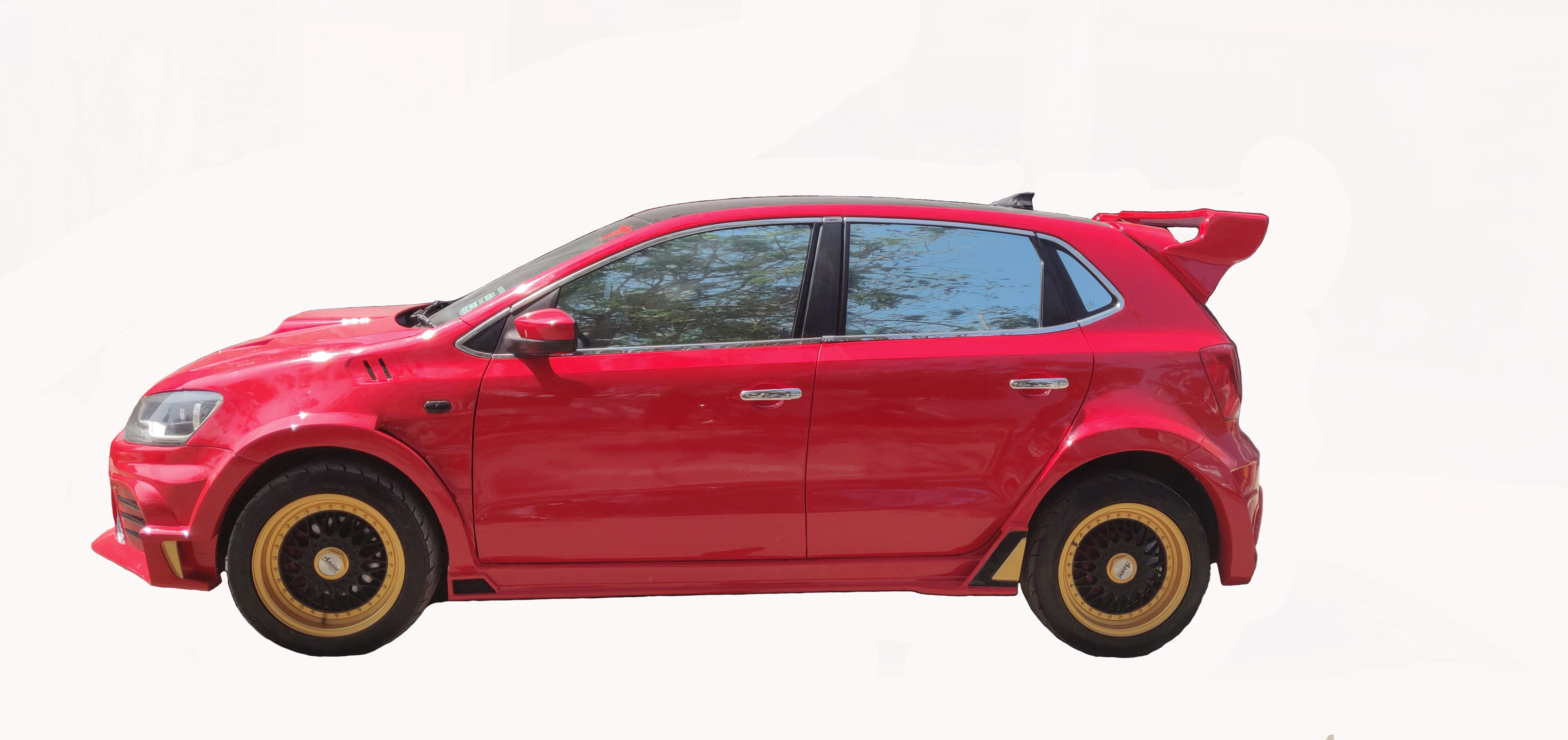 Car Spoiler| Compatible to |Polo|Semi-Finished (Unpainted) Fiber Reinforced Plastic (FRP)