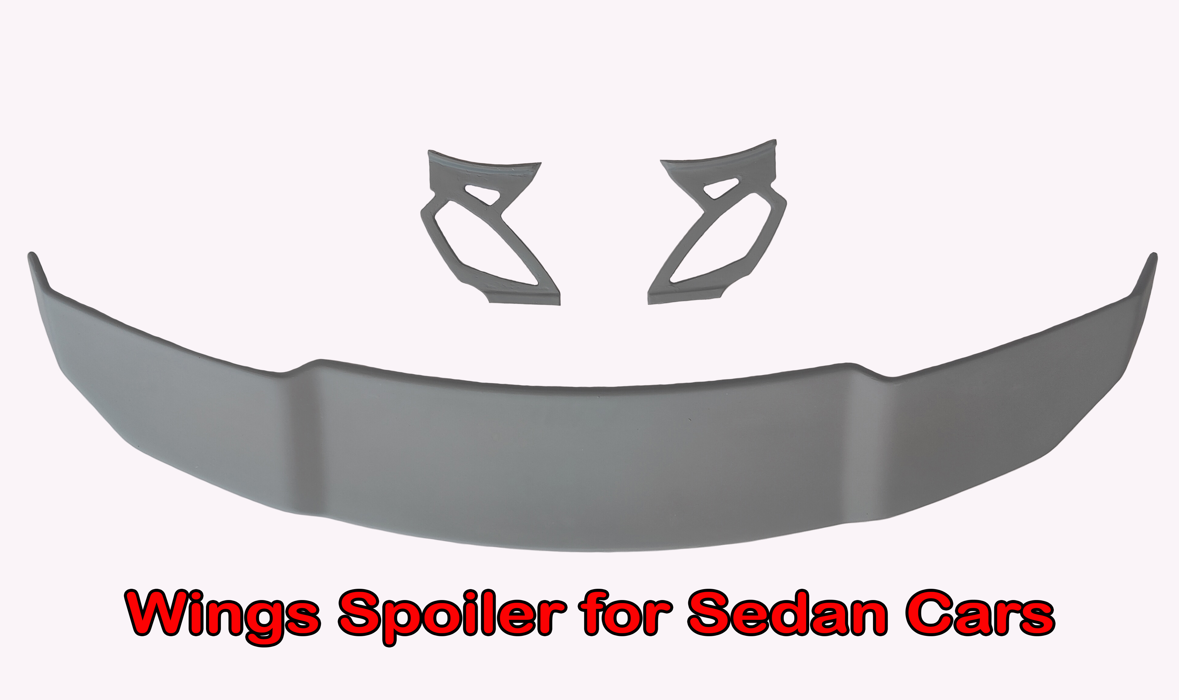 GT Type Sportz Spoiler Semi-Finished (Unpainted Grey) Car Spoiler Fiber Reinforced Plastic (FRP) Compatible with BMW Cars
