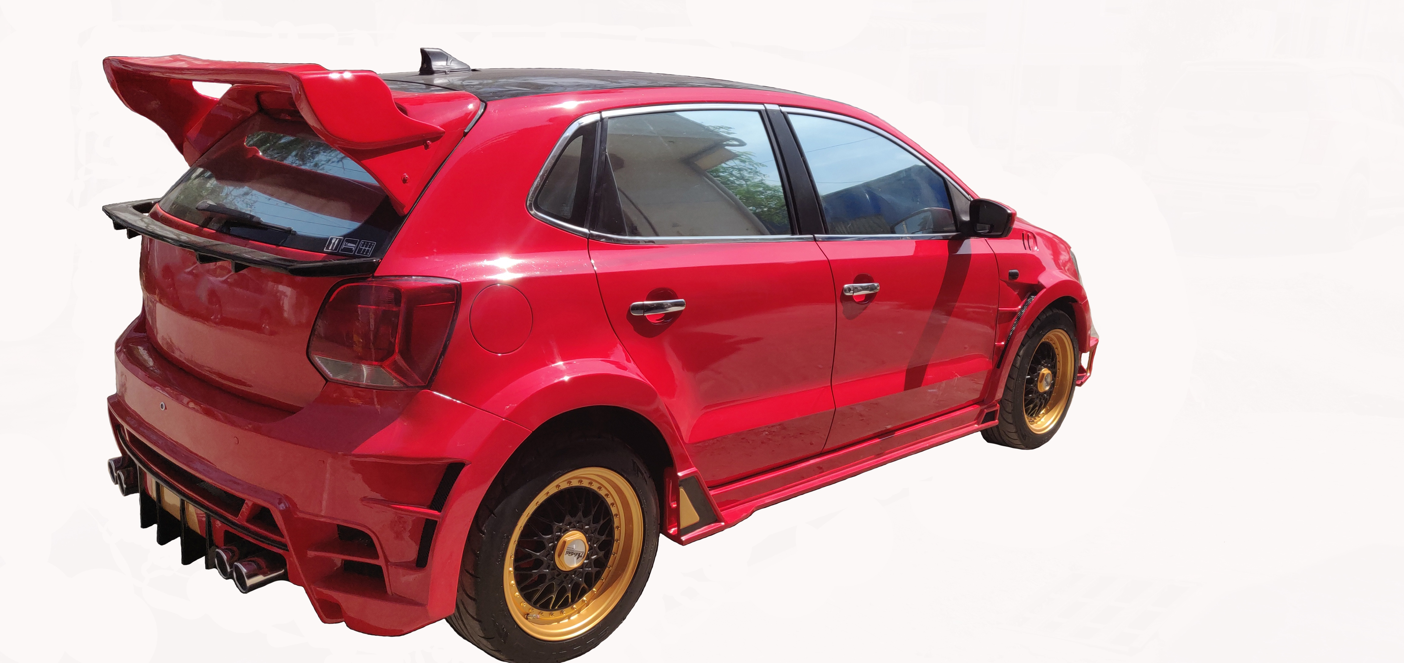 Car Spoiler| Compatible to |Polo|Semi-Finished (Unpainted) Fiber Reinforced Plastic (FRP)