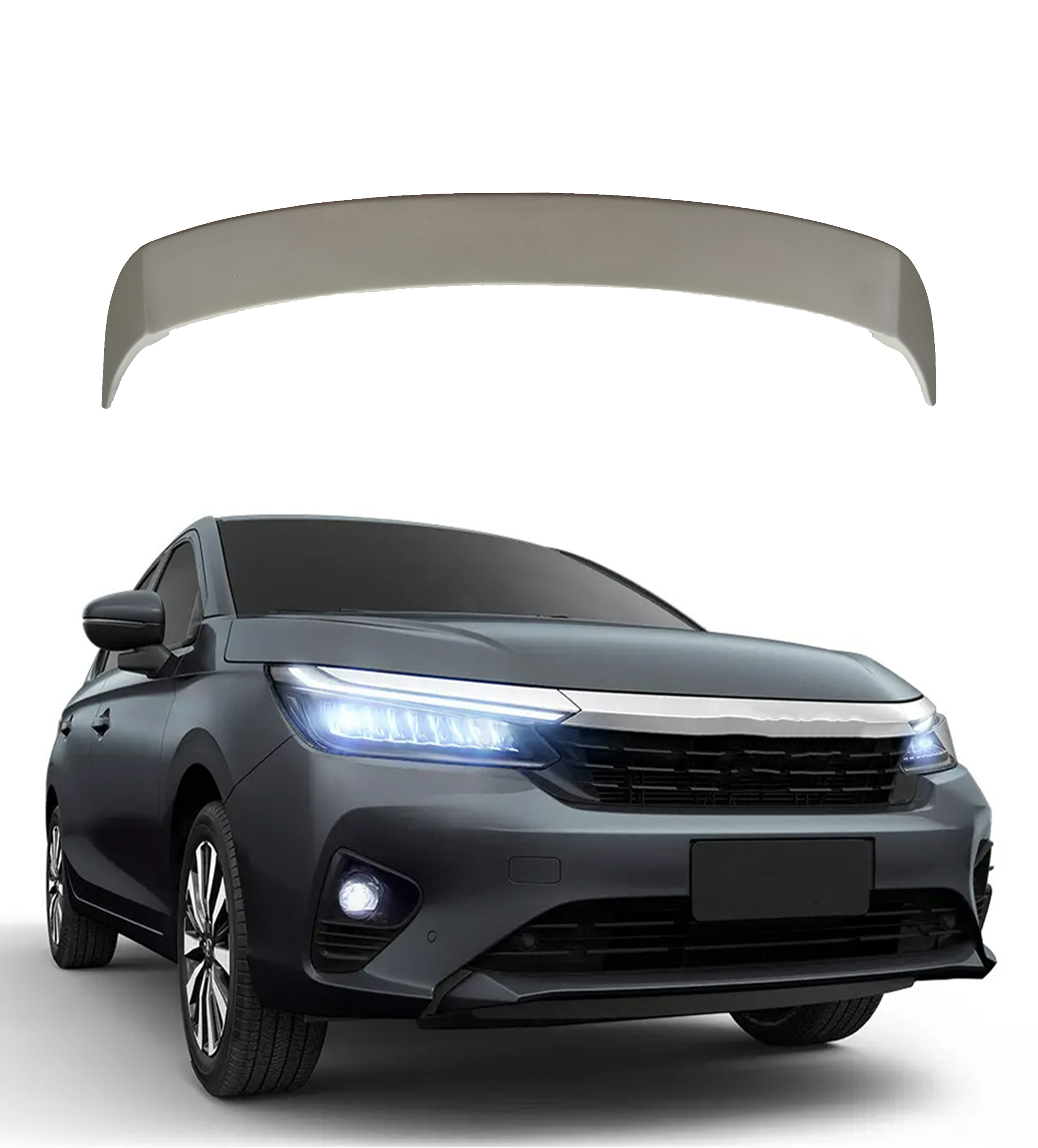 Car Spoiler Compatible to City Semi-Finished (Unpainted) Fiber Reinforced Plastic (FRP)
