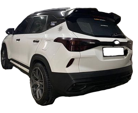 GT Type Sportz Spoiler Semi-Finished (Unpainted Grey) Car Spoiler Fiber Reinforced Plastic (FRP) Compatible with SELTOS