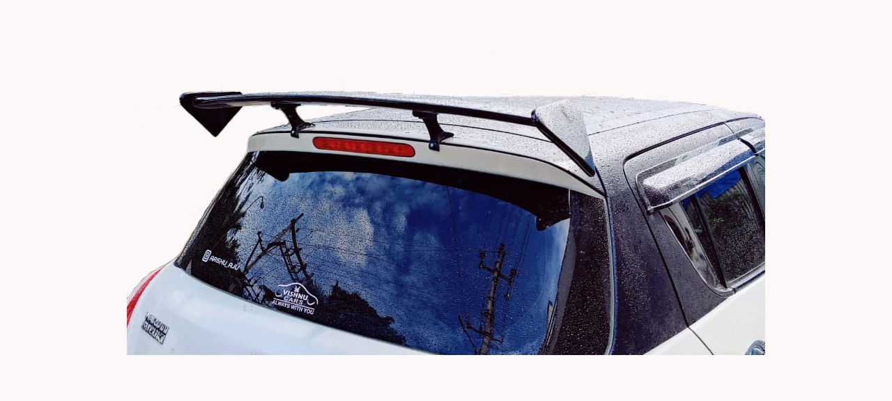 Car Spoiler Sporty Look GT Racing Type Rear Wing Spoiler Compatible with Swift. Semi-Finished Swift (2011to 2017)(Unpainted Grey)