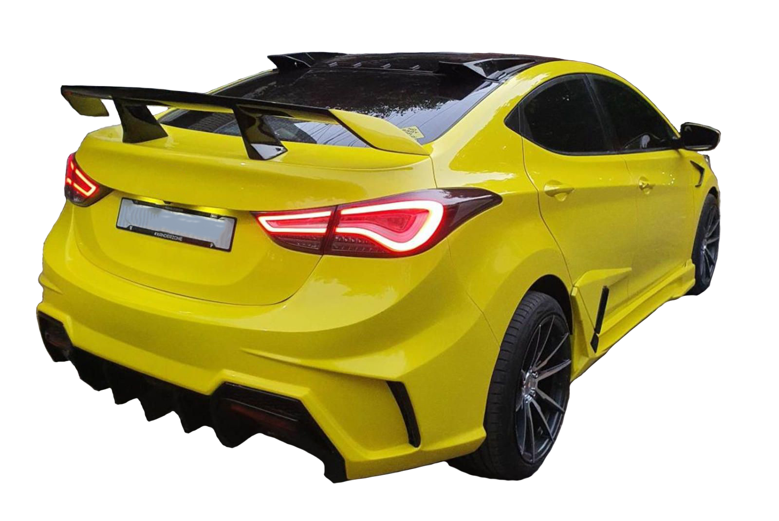 GT Type Sportz Spoiler Semi-Finished (Unpainted Grey) Car Spoiler Fiber Reinforced Plastic (FRP) Compatible with Benz Cars