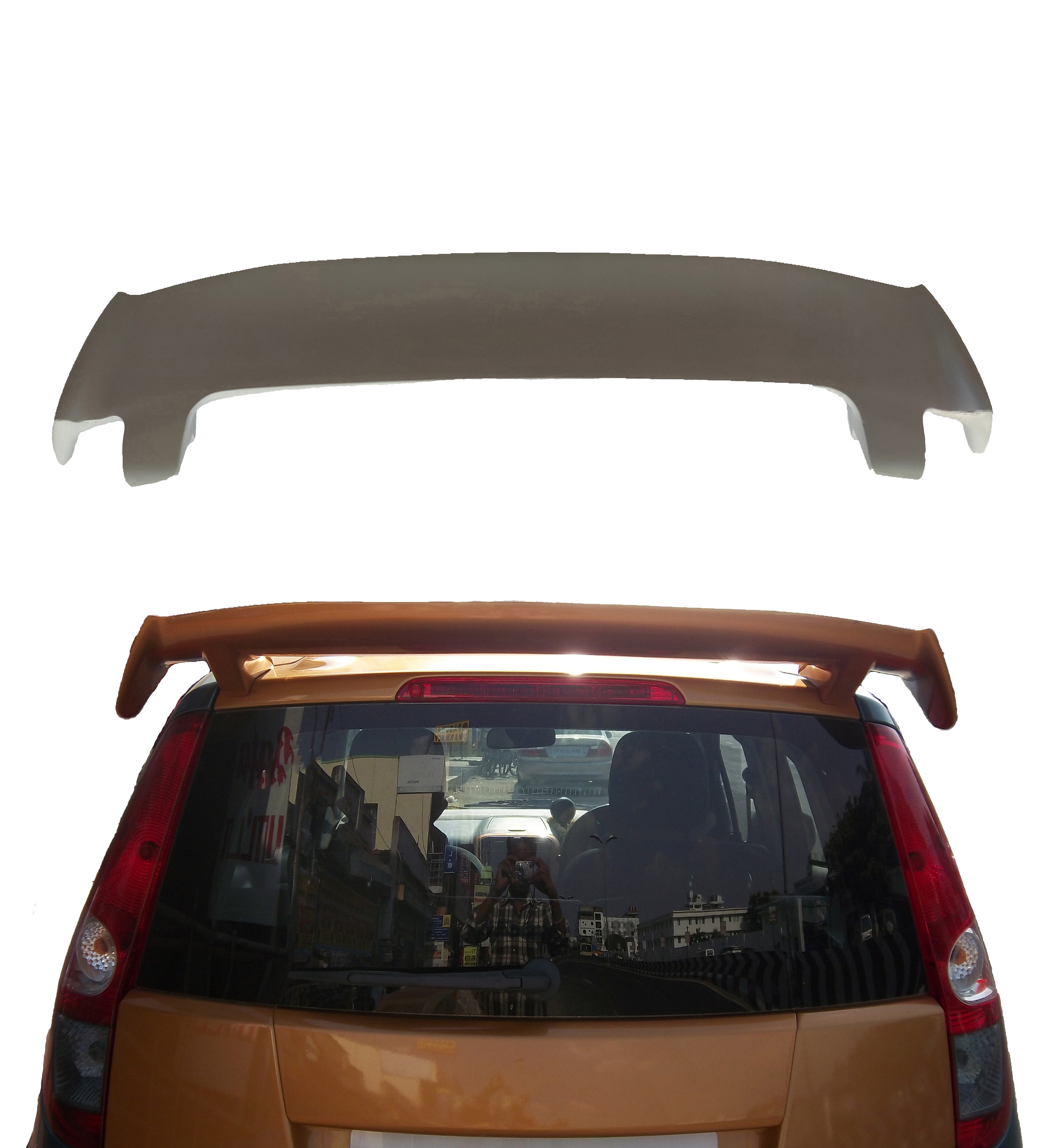 Car Spoiler with Light Weight Compatible with Maruthi Ritz. Semi-Finished Car Spoiler Maruthi Ritz (Unpainted Grey)